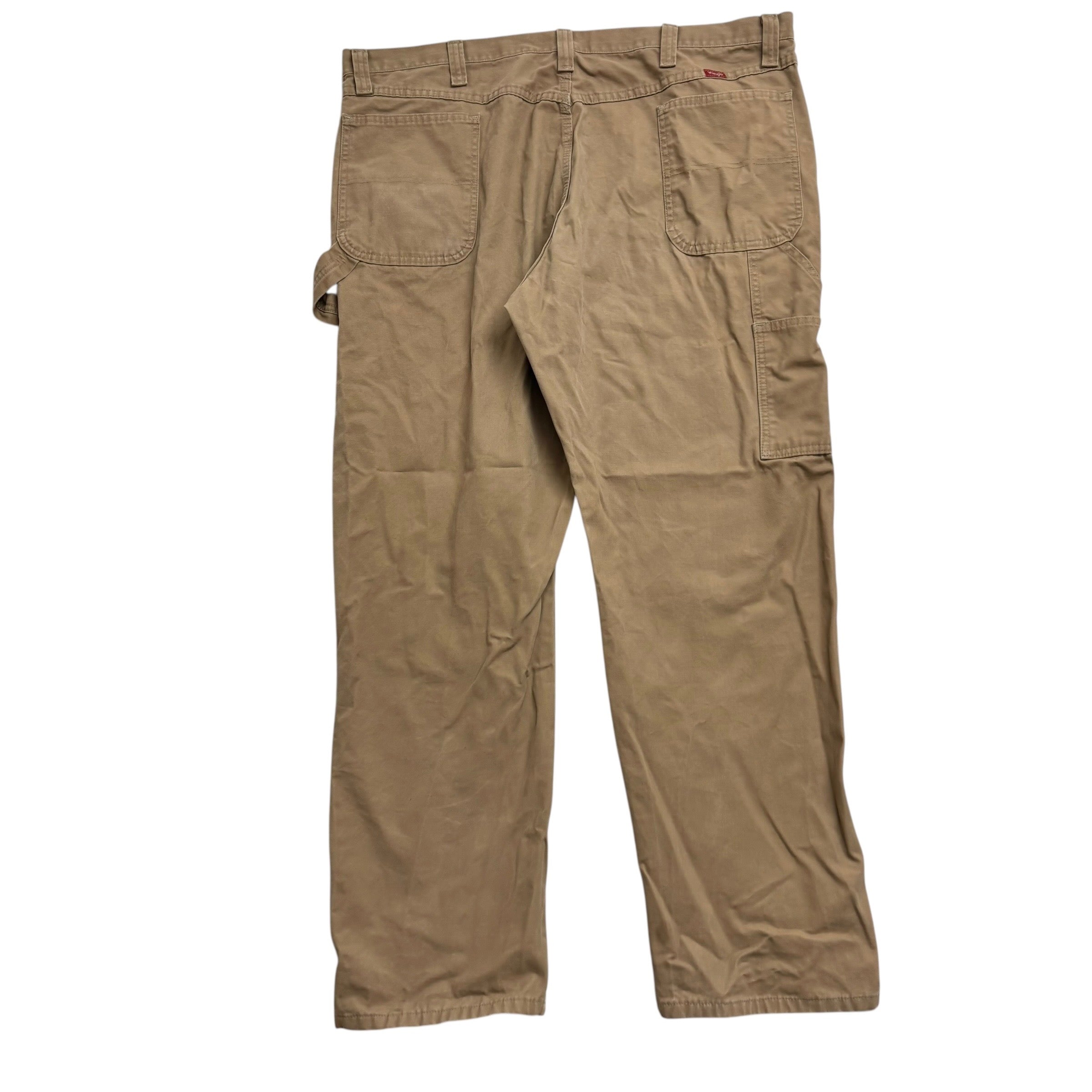 Wrangler Carpenter Pants W44 L32 Mens Tan Relaxed Straight Fit Trousers