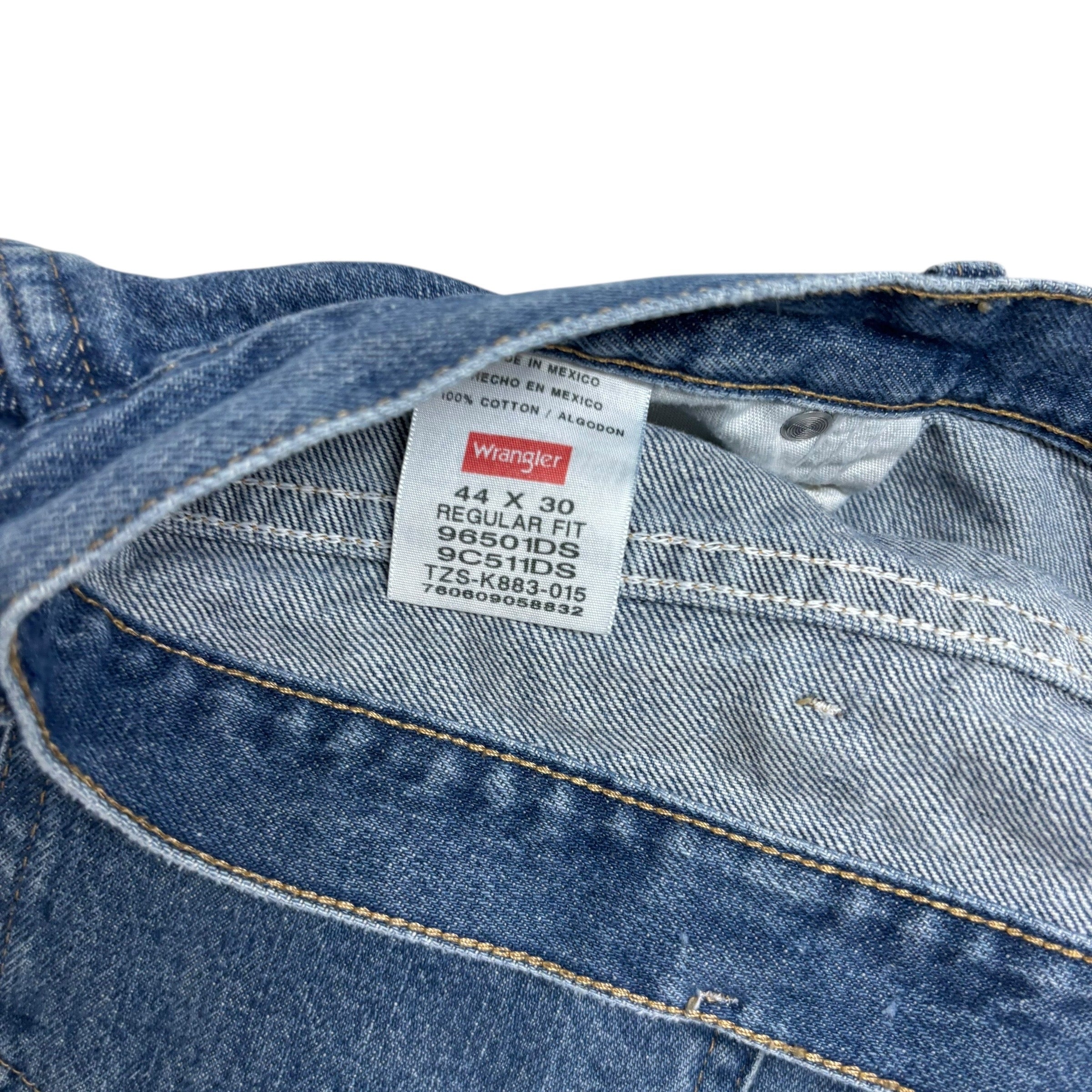 Wrangler Jeans W44 L30 Mens Mid Blue Regular Straight Fit Denim (E)