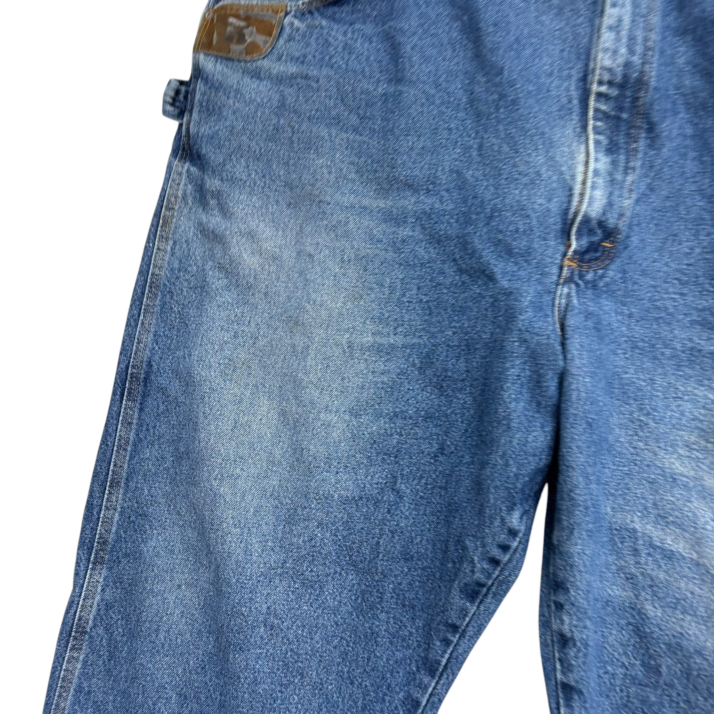 Wrangler Carpenter Jeans W52 L30 Mens Mid Blue Relaxed Straight Fit Denim (F)