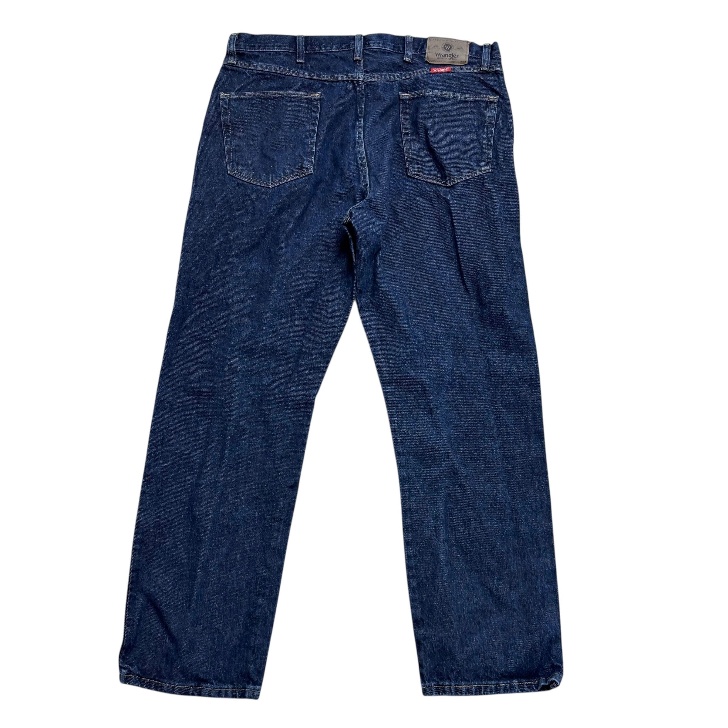 Wrangler Jeans W38 L30 Mens Dark Blue Regular Straight Fit Denim (E)