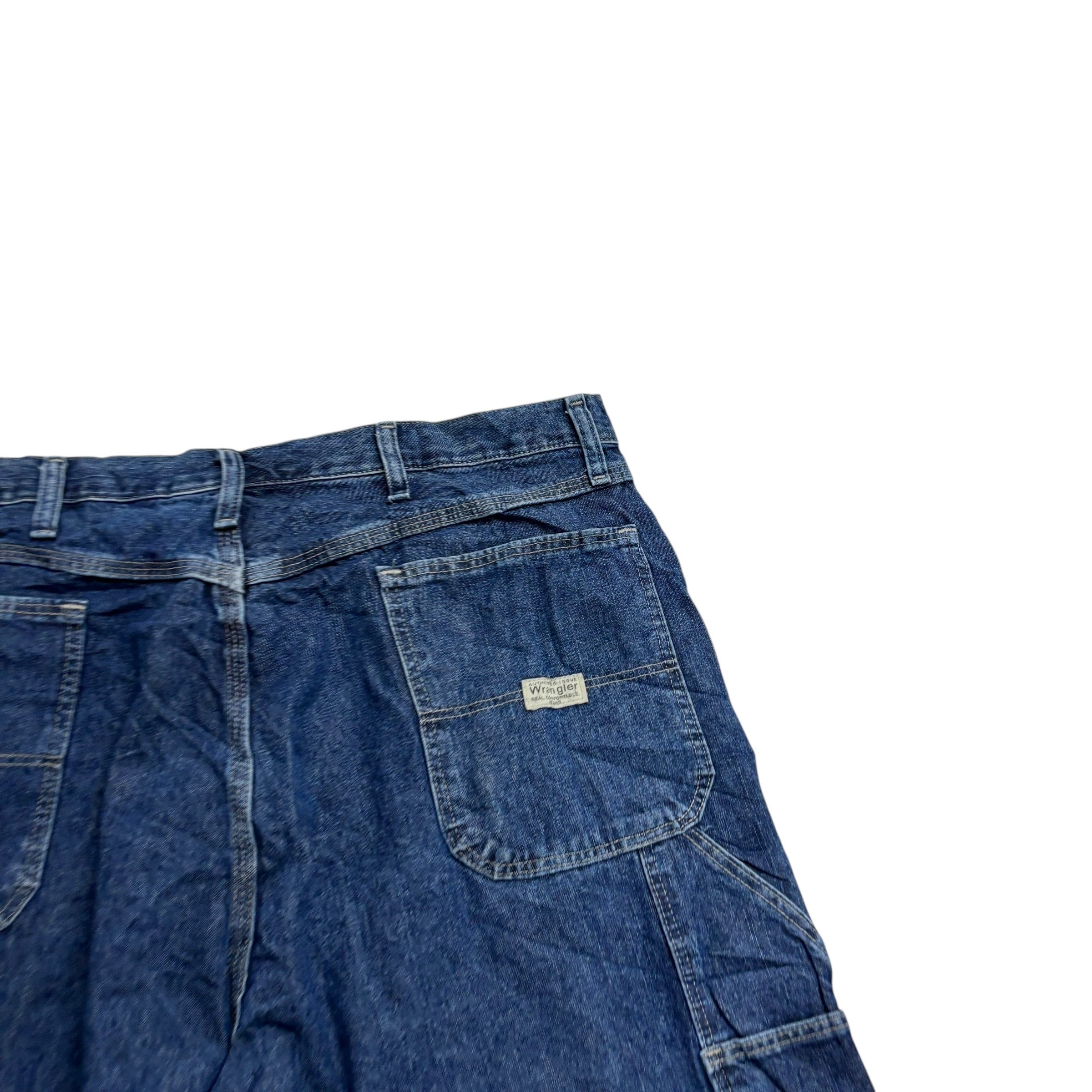 Wrangler Baggy Jorts W38 Mens Dark Blue Denim Shorts Relaxed Fit Carpenter (E)
