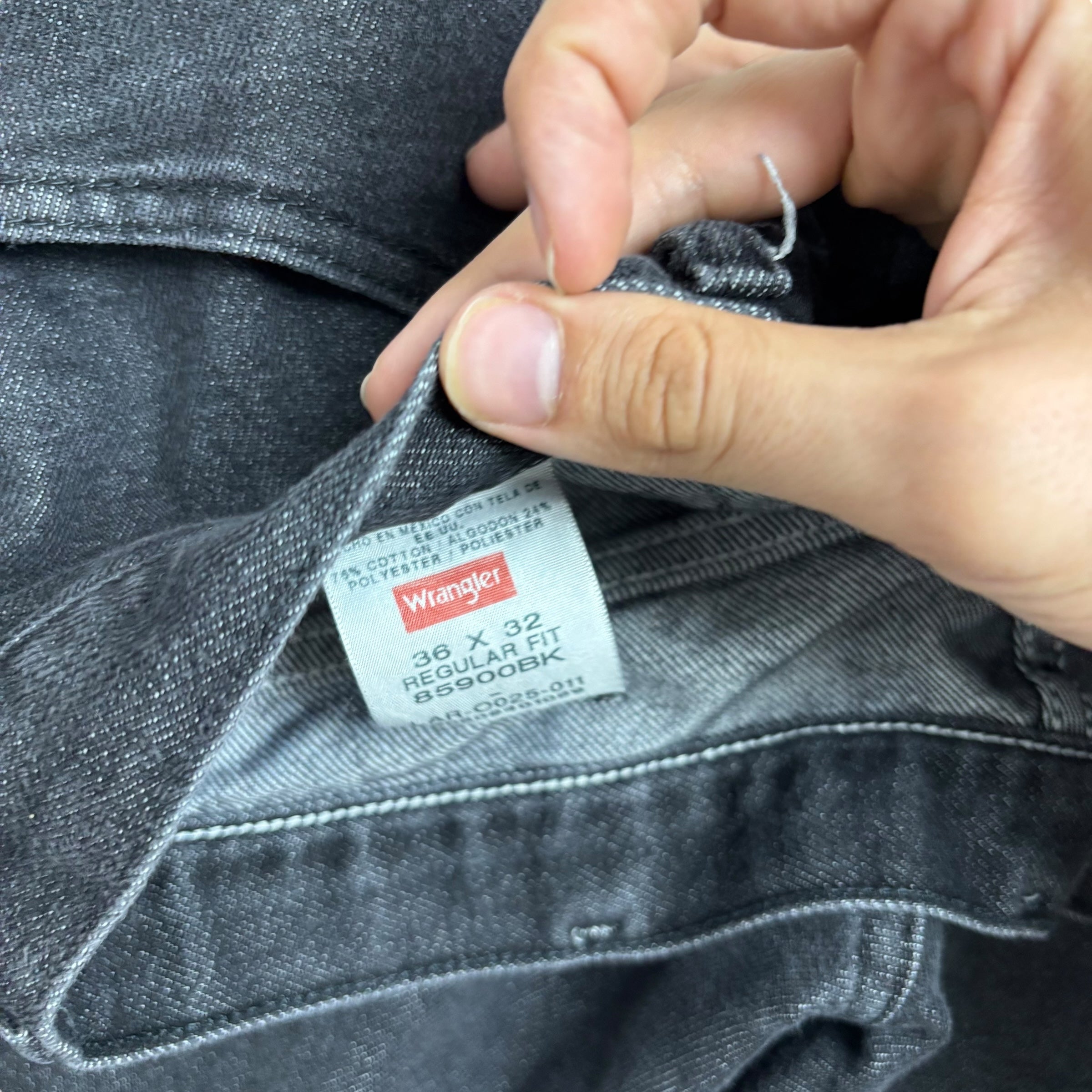 Wrangler Jeans W36 L31 Mens Black Regular Straight Fit Denim