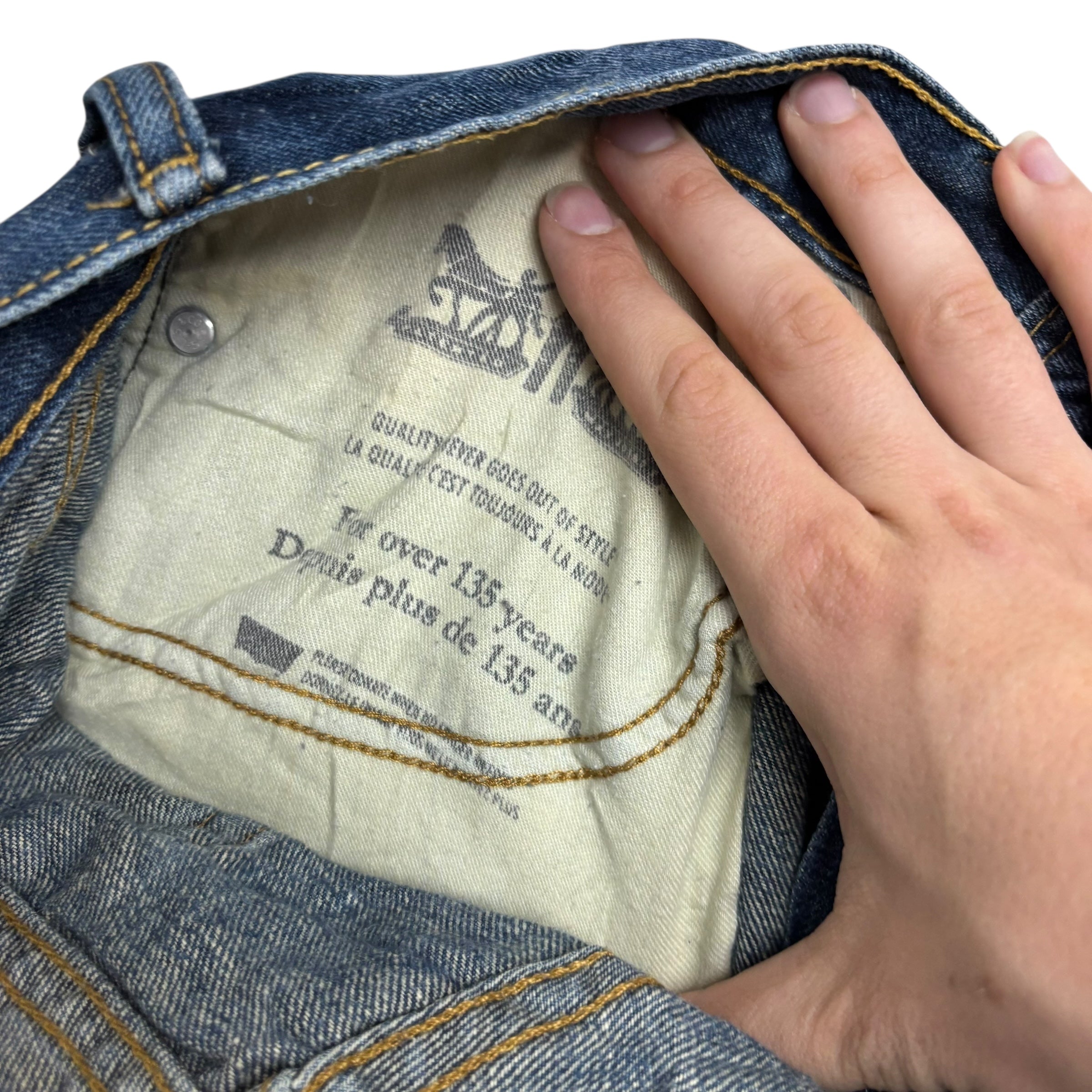 Levis 514 Jeans W32 L34 Mens Dark Blue Regular Straight Fit Vintage Denim