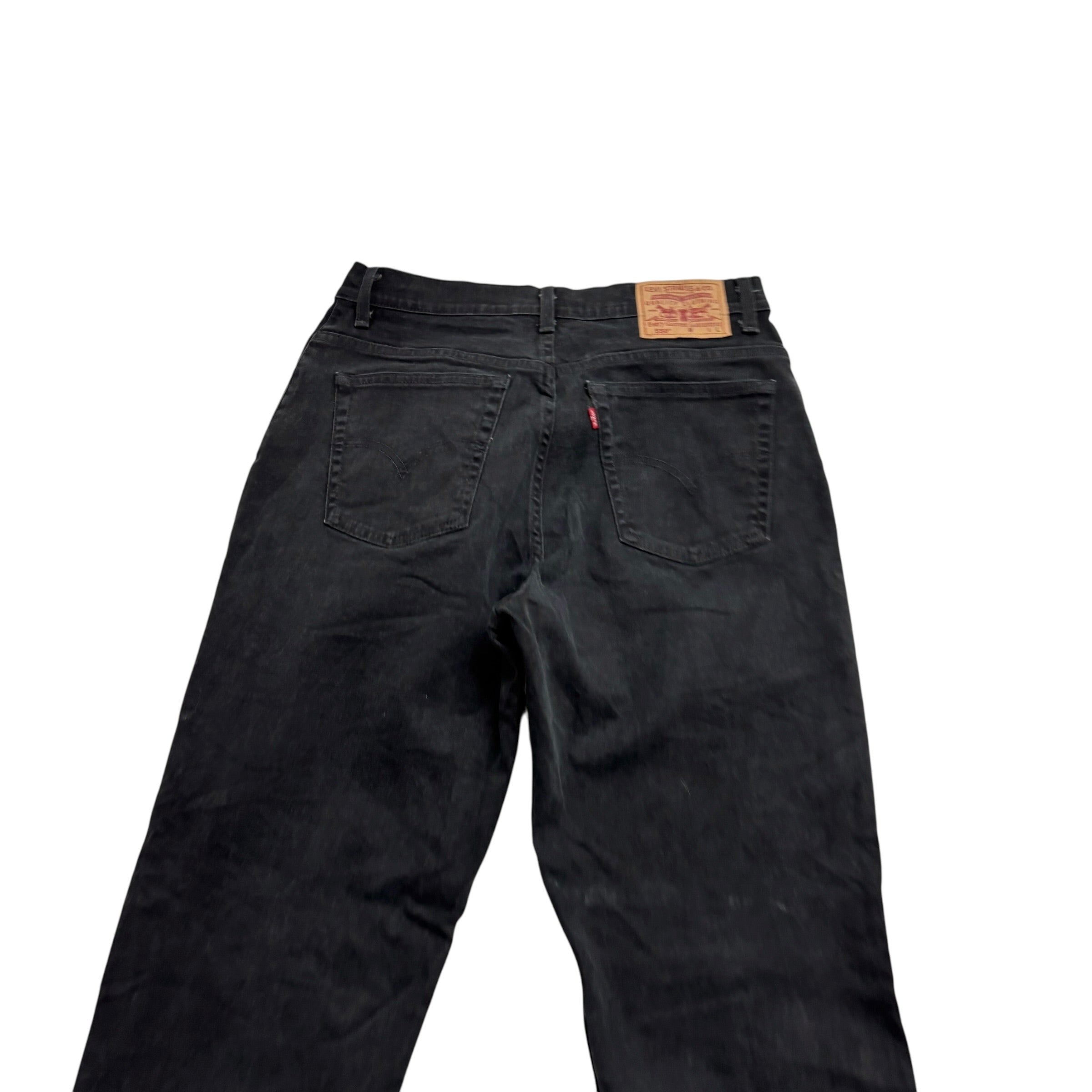 Levis 550 Jeans W30 L34 Womens Black Relaxed Tapered Fit Vintage Stretch