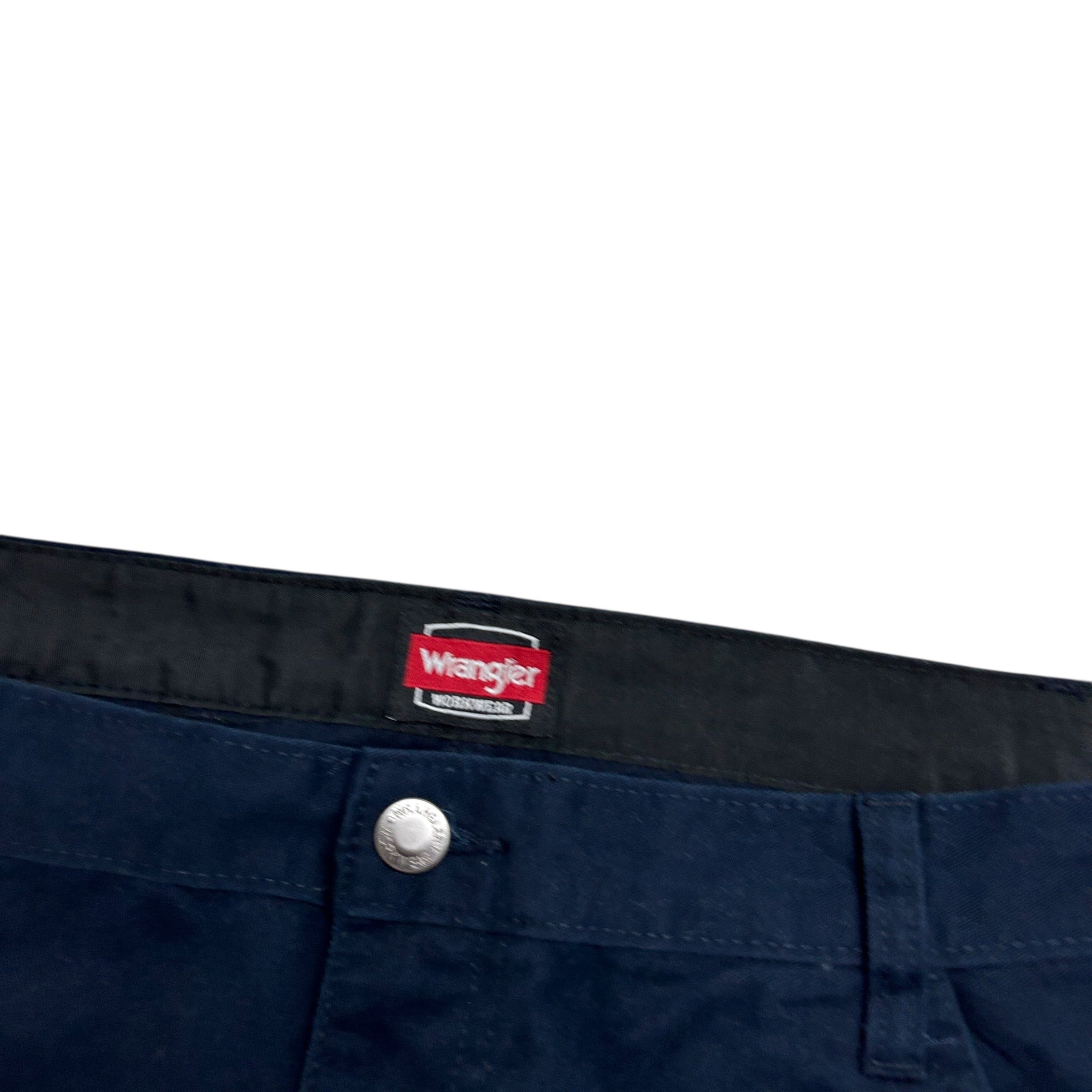 Wrangler Trousers W42 L30 Mens Navy Blue Relaxed Straight Fit Pants (E)