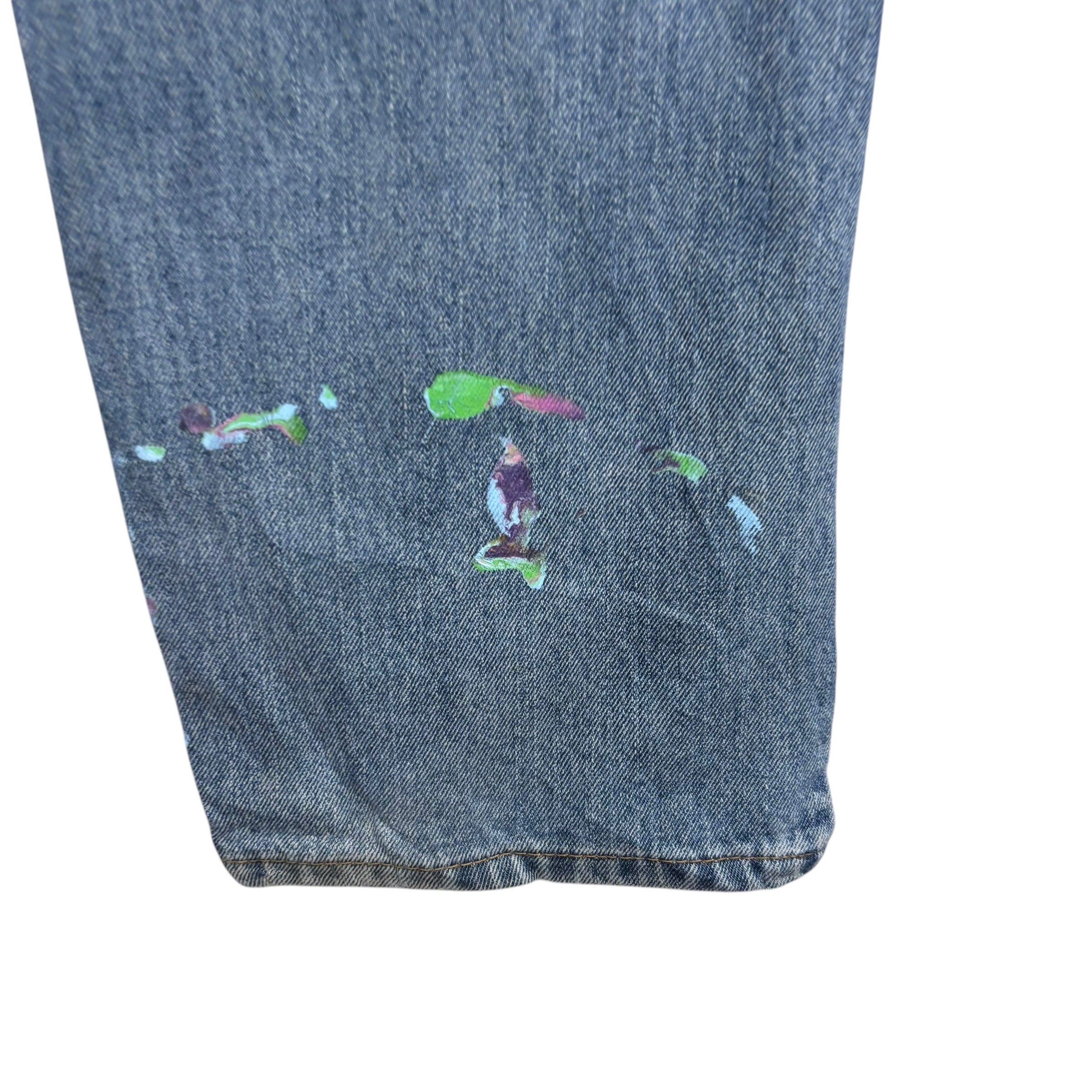 Levis 505 Jeans W38 L30 Mens Light Blue Regular Straight Fit Vintage Denim