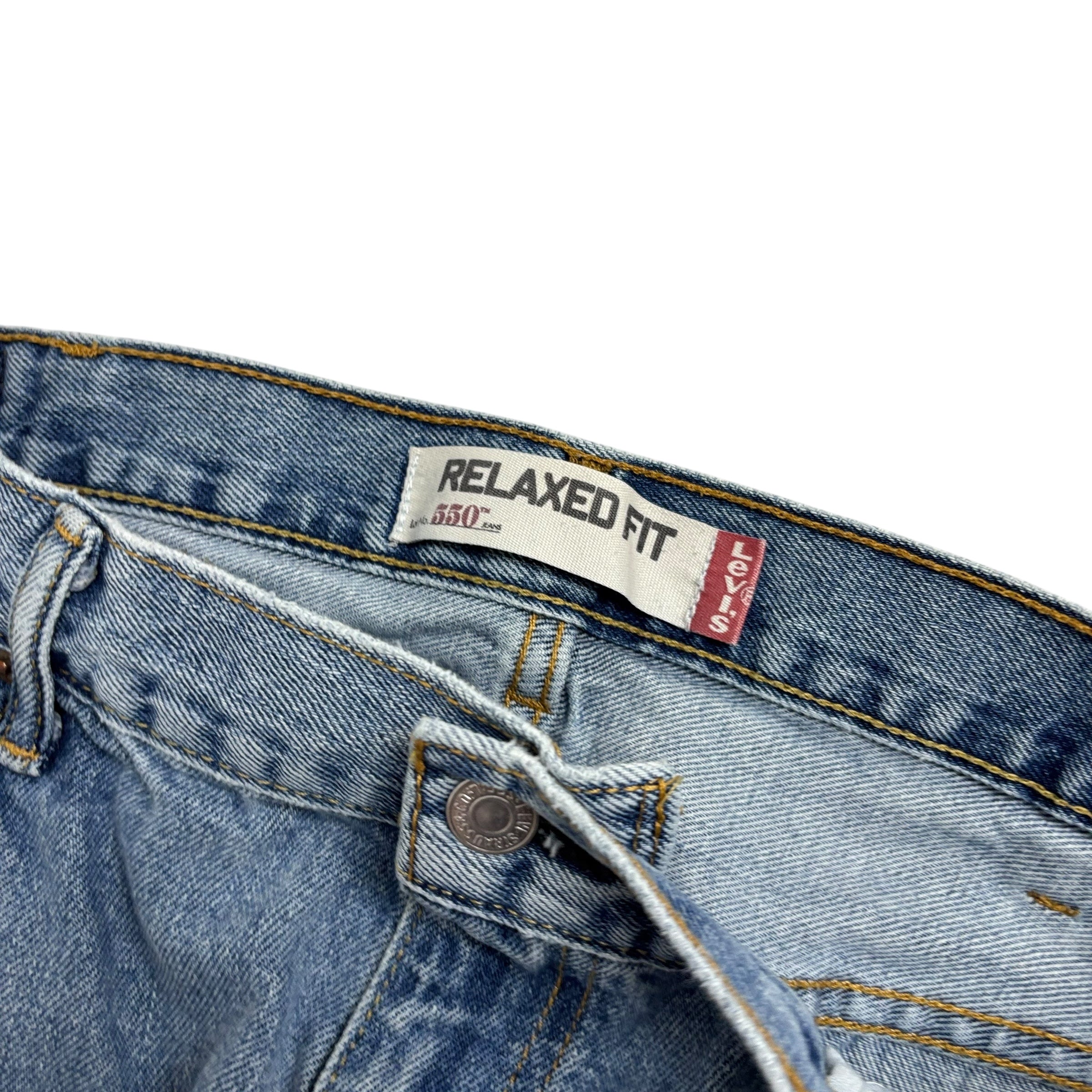 Levis 550 Jeans W38 L32 Mens Light Blue Baggy Relaxed Straight Fit Vintage Denim