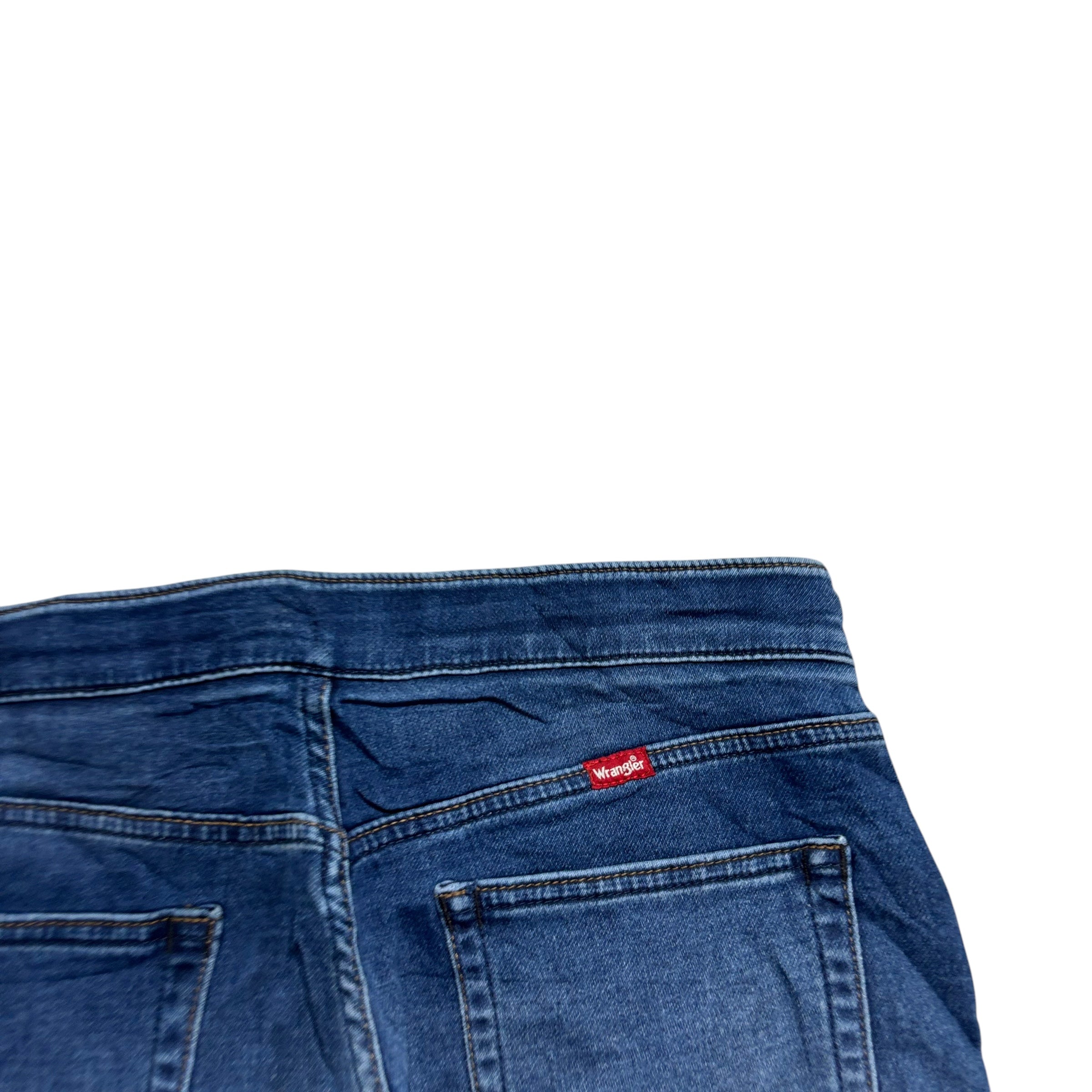 Wrangler Jorts W32 Medium Mens Denim Shorts Dark Blue Regular Fit Stretch (E)