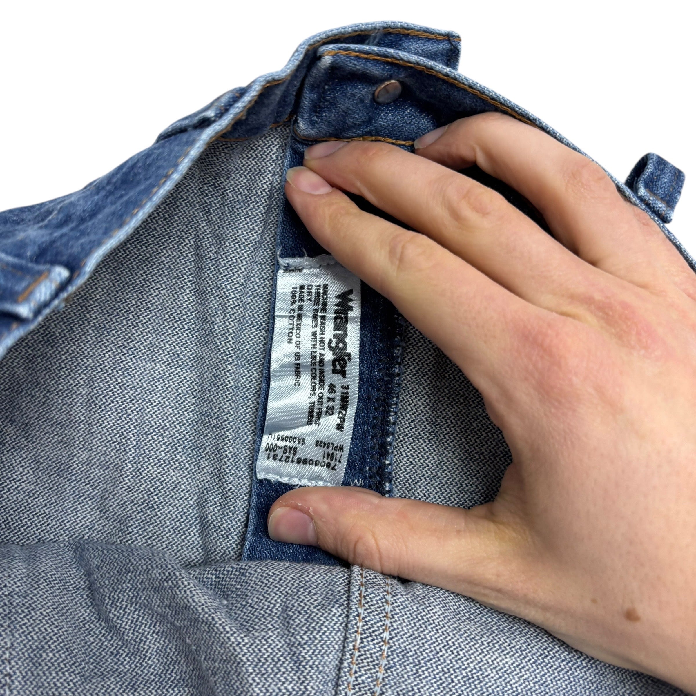 Wrangler Jeans Cowboy Cut W44 L32 Mens Mid Blue 31MWZ Relaxed Fit Denim (E)