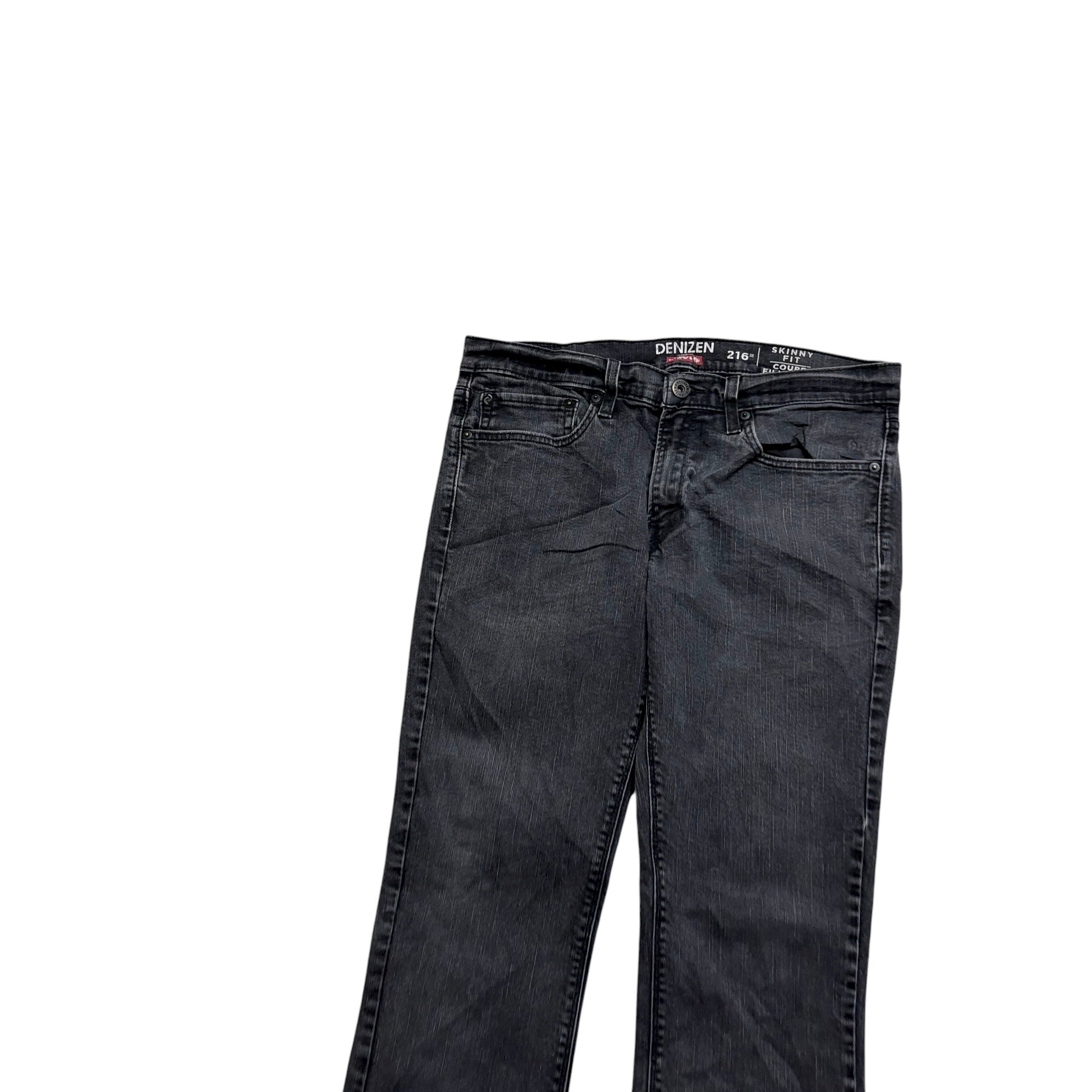 Levis Denizen Jeans W34 L31 Mens Black Skinny Fit Stretch Denim