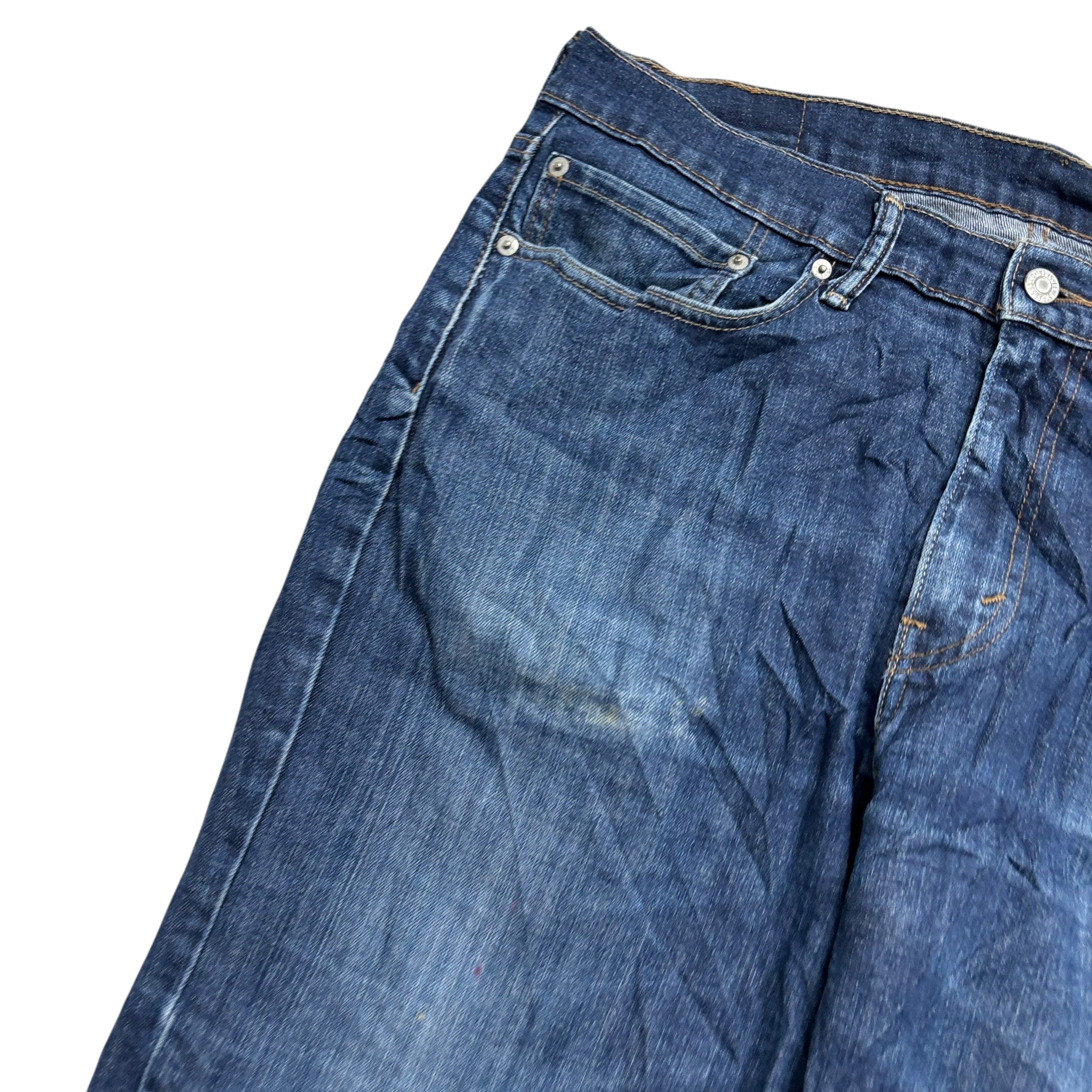 Levis 514 Jeans W36 L30 Mens Dark Blue Regular Straight Fit Stretch Denim (F)