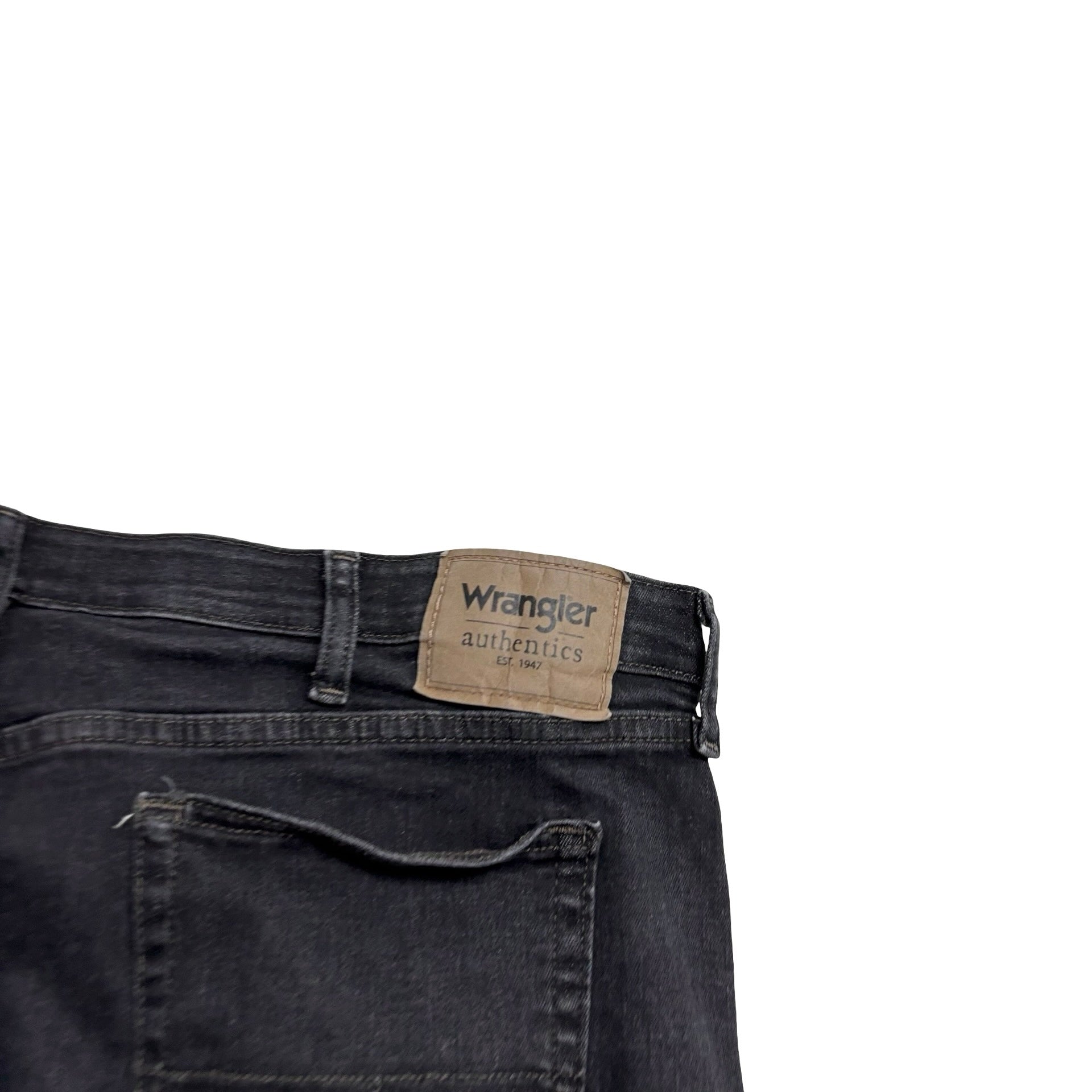 Wrangler Jeans W40 L33 Mens Black Regular Straight Fit Stretch Denim (E)