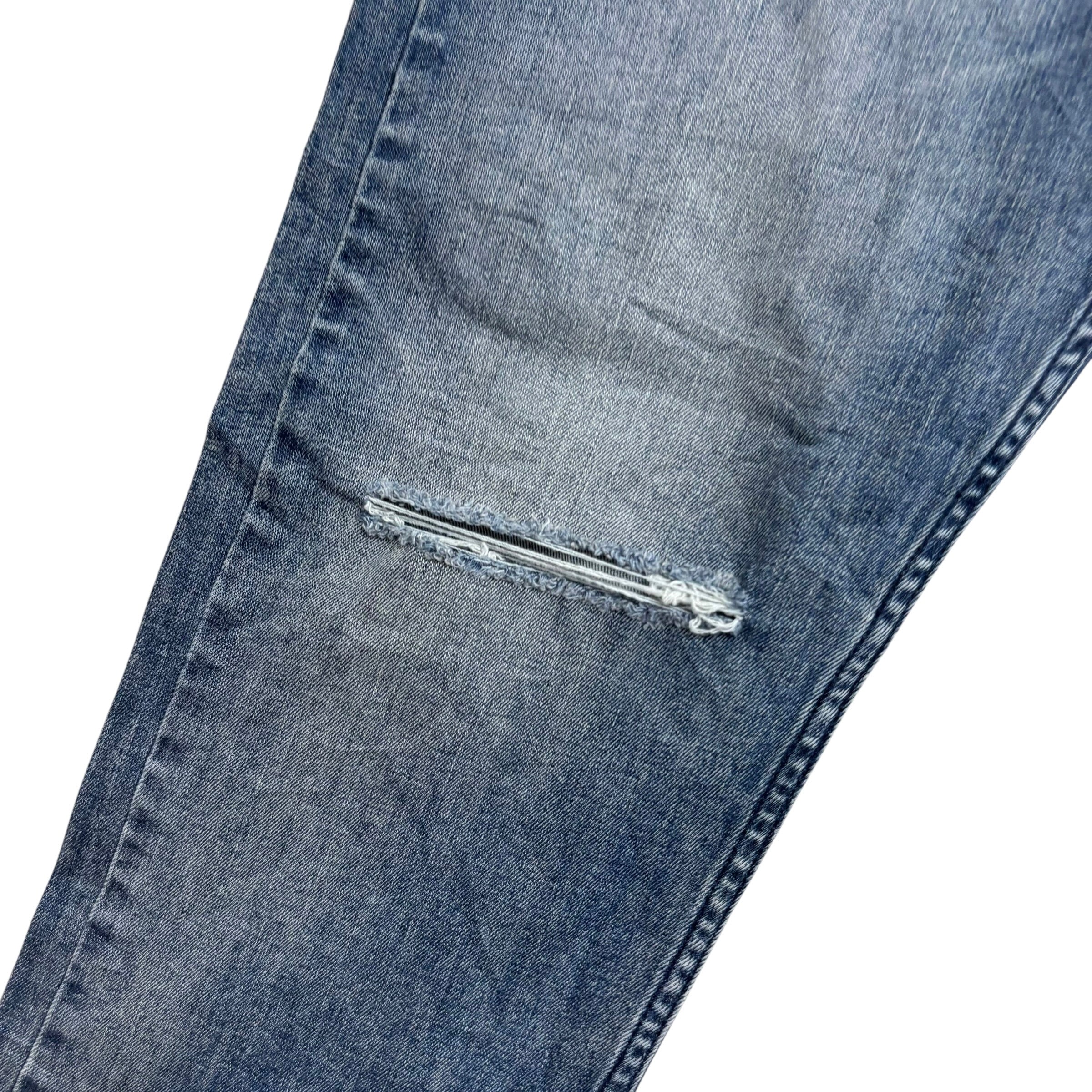 Levis 510 Jeans W40 L34 Mens Mid Blue Skinny Fit Stretch Distressed Denim