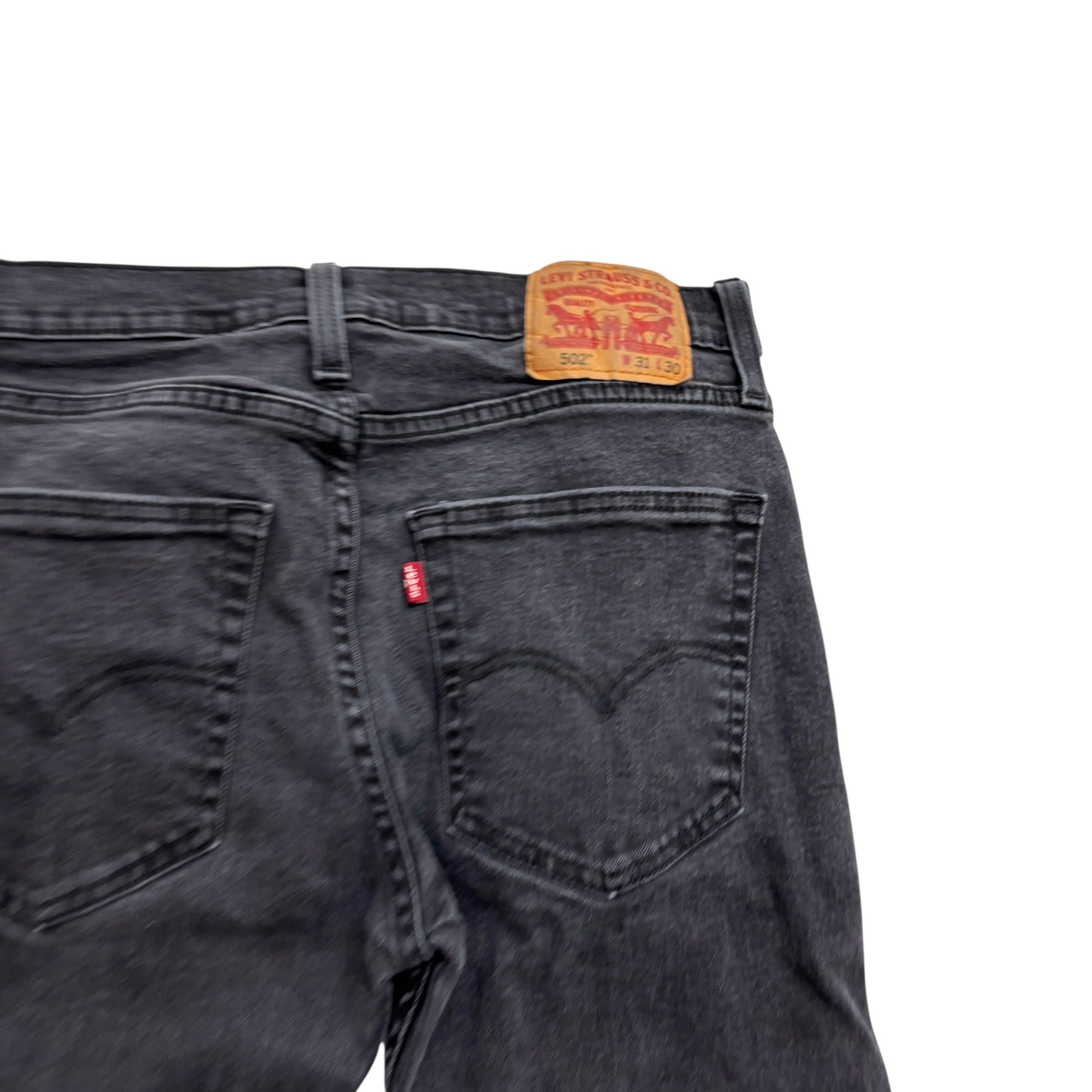 Levis 502 Jeans W30 L28 Mens Black Slim Tapered Fit Stretch Denim (F)