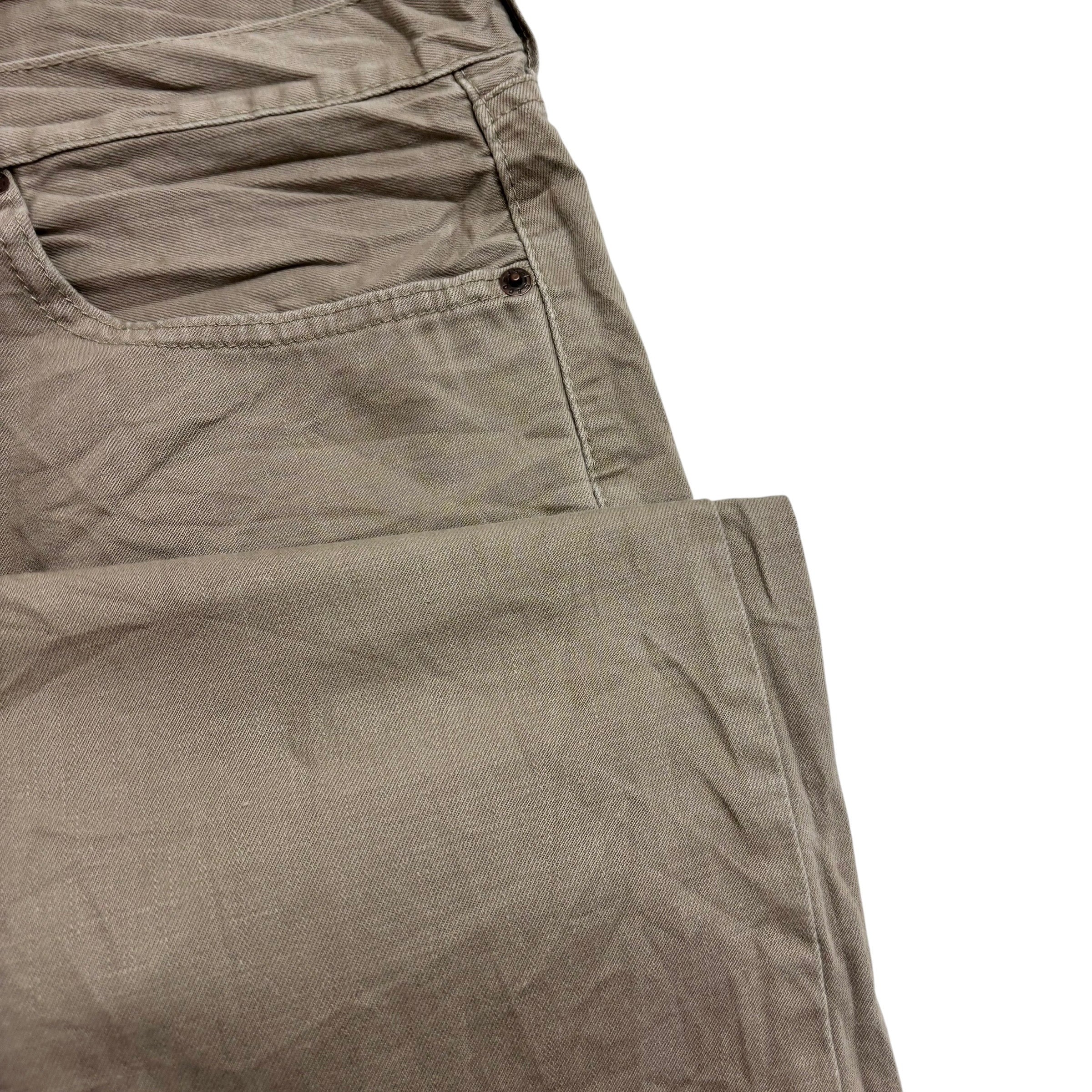 Levis 505 Trousers W40 L32 Mens Beige Regular Straight Fit Cotton Pants
