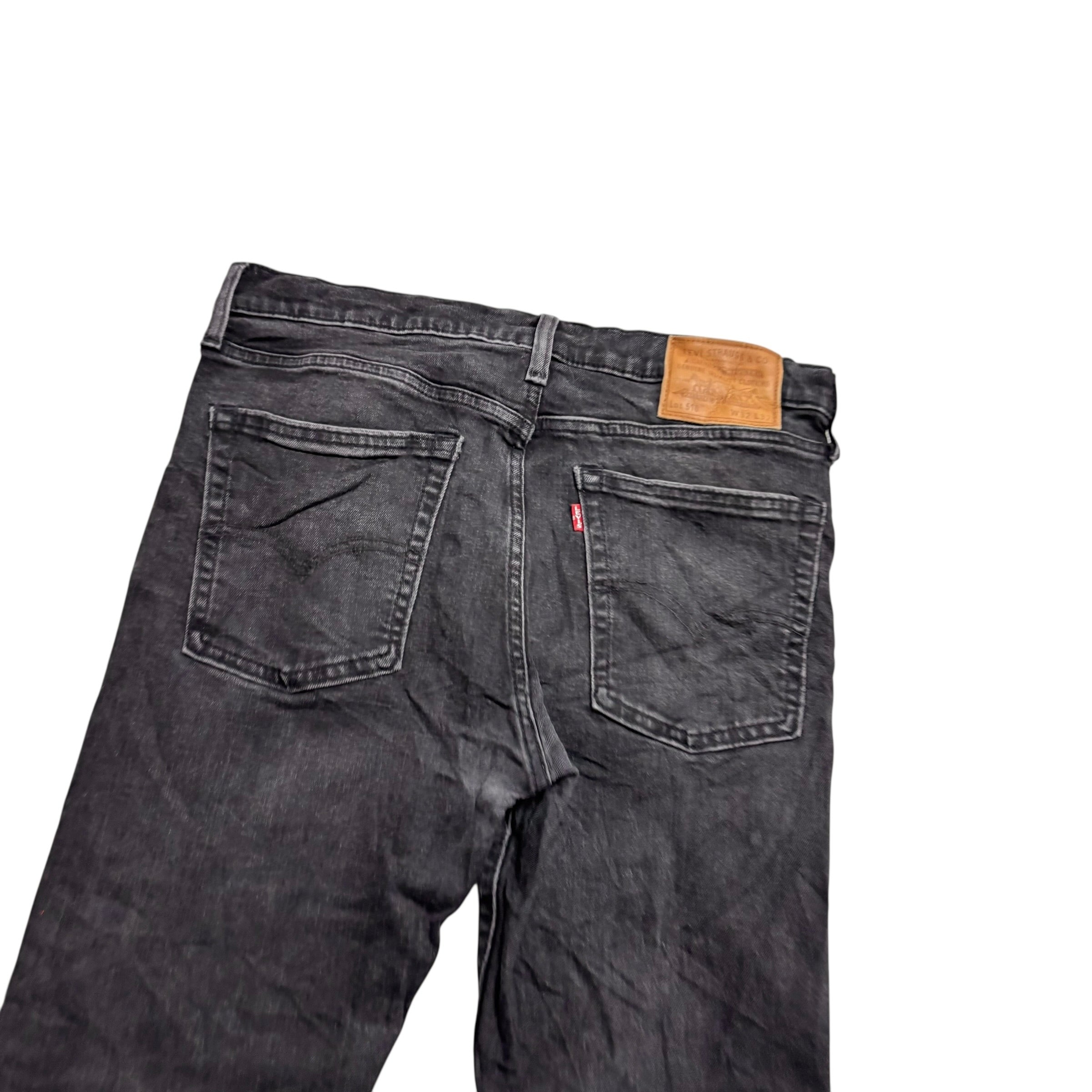 Levis 510 Jeans W32 L31 Mens Black Skinny Fit Stretch Premium Denim (E)