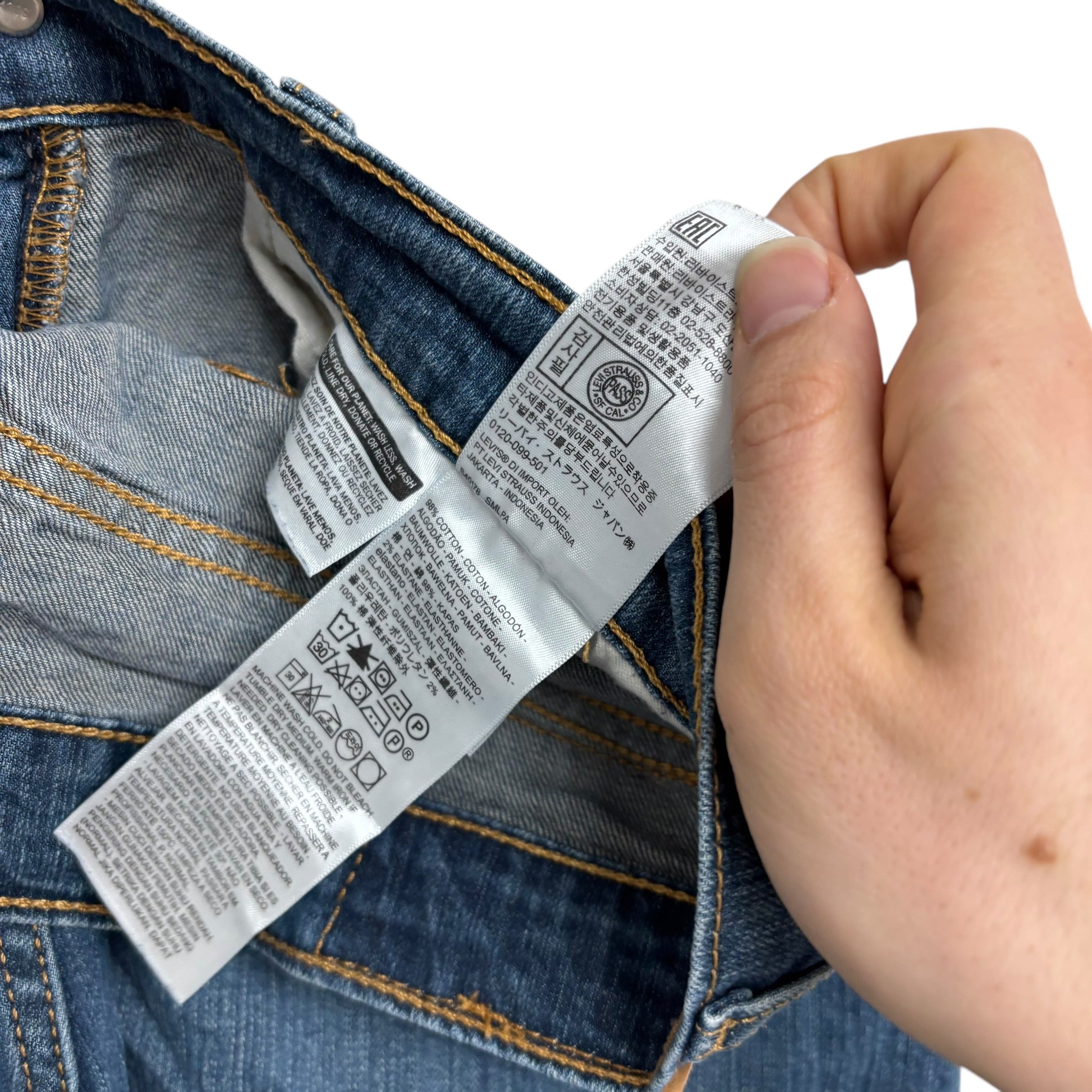 Levis 505 Jeans W33 L32 Mens Mid Blue Regular Straight Fit Stretch Denim (E)