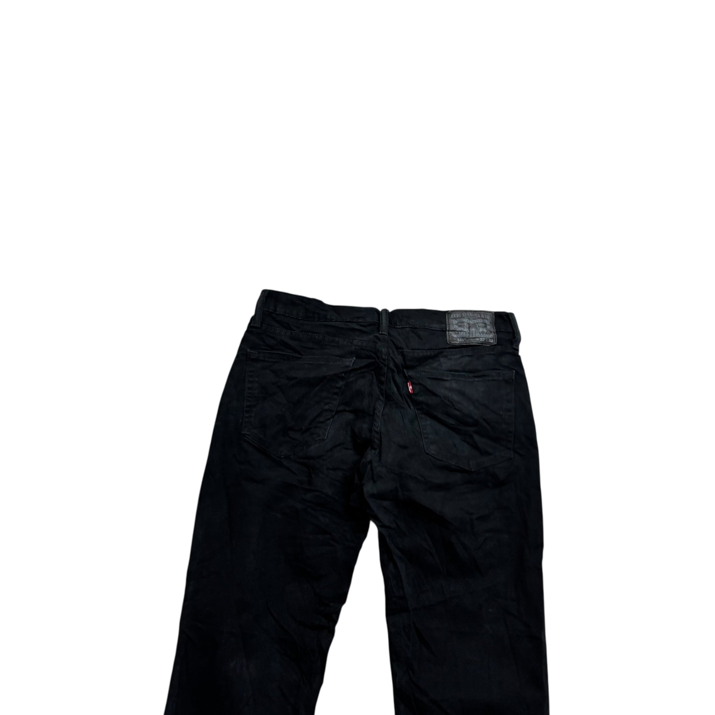 Levis 541 Jeans W32 L31 Mens Black Athletic Tapered Fit Stretch Denim (E)