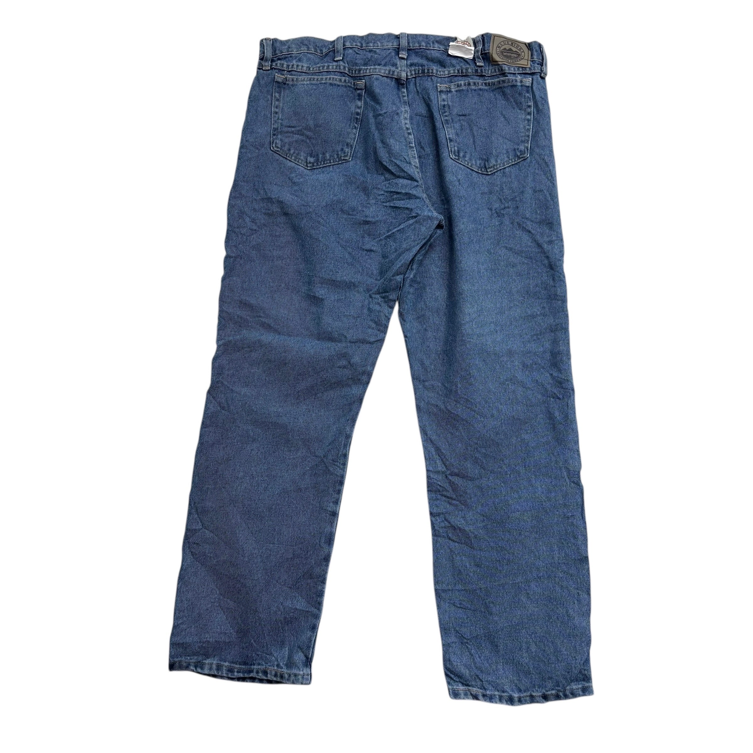 Wrangler Jeans W40 L32 Mens Mid Blue Regular Straight Fit Denim (E)