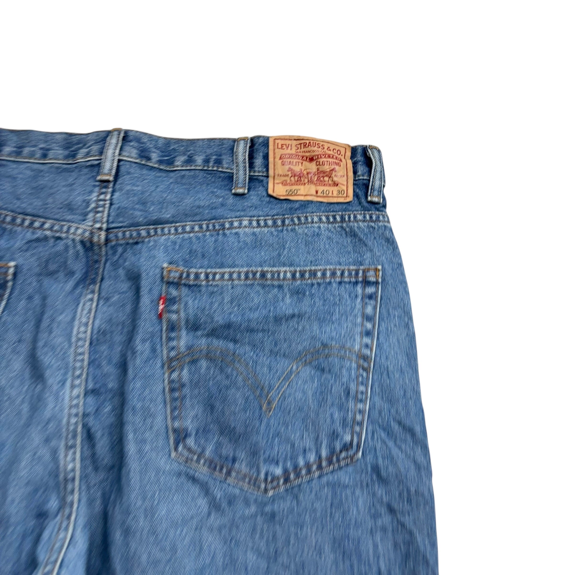 Levis 550 Jeans W40 L30 Mens Mid Blue Baggy Relaxed Straight Vintage Denim (E)