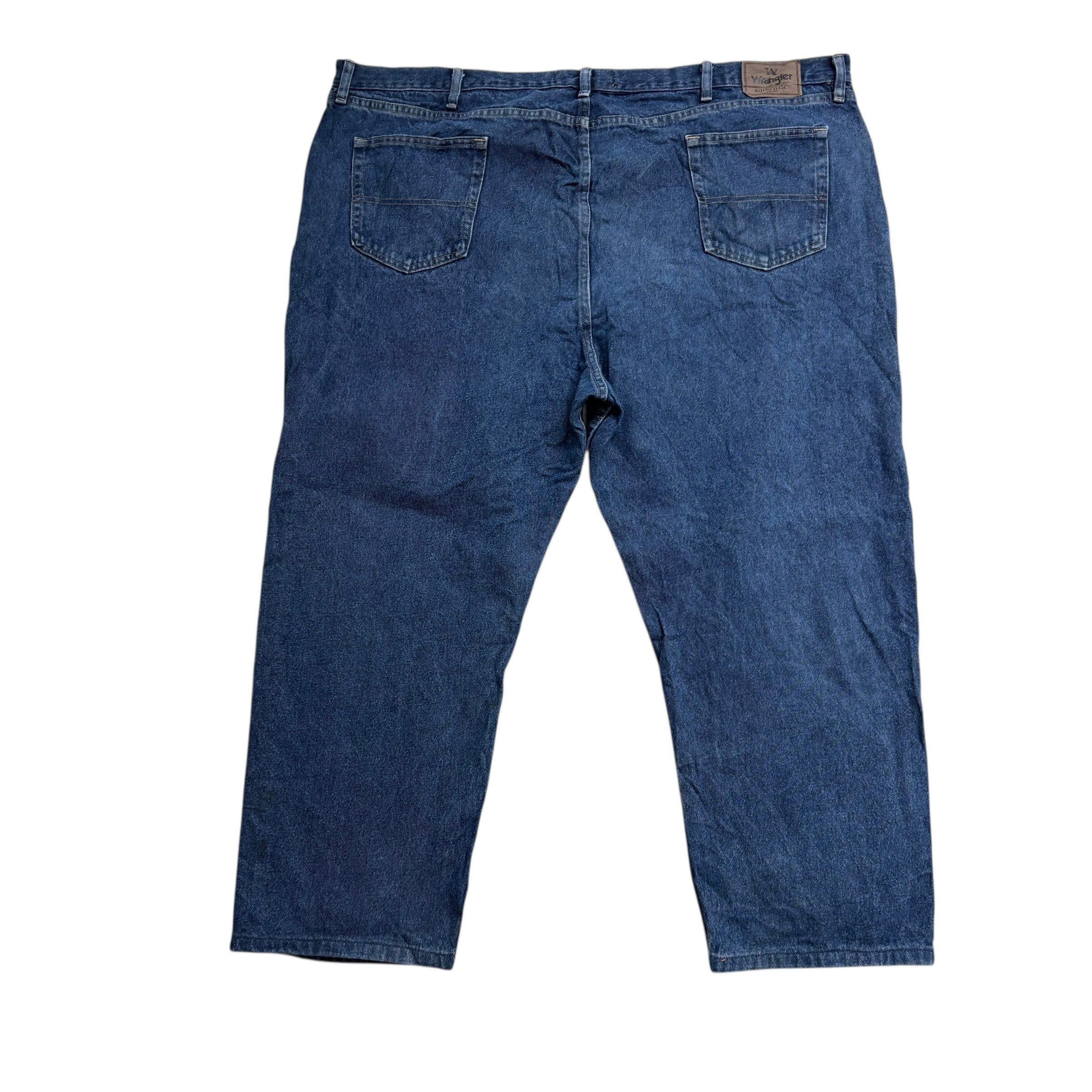 Wrangler Jeans W52 L28 Mens Mid Blue Relaxed Straight Fit Denim
