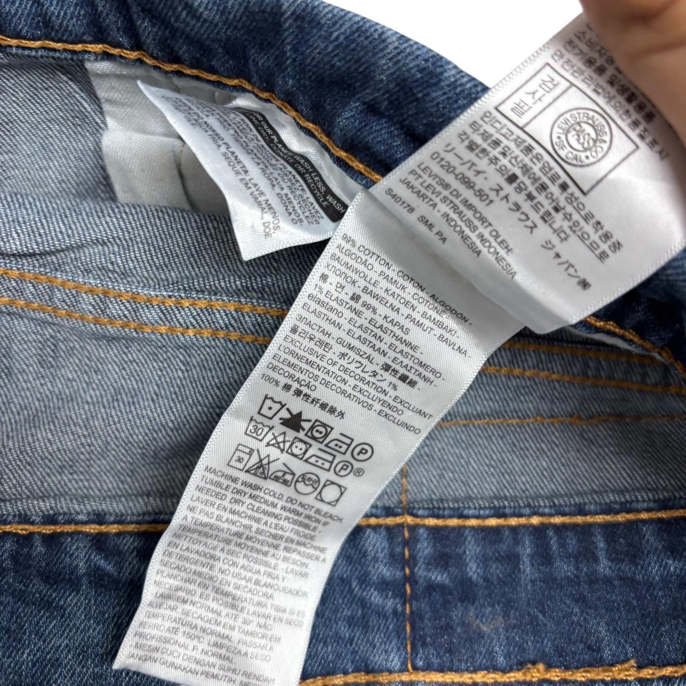 Levis Jeans W36 L30 Mens Mid Blue Regular Tapered Fit Stretch Denim (E)