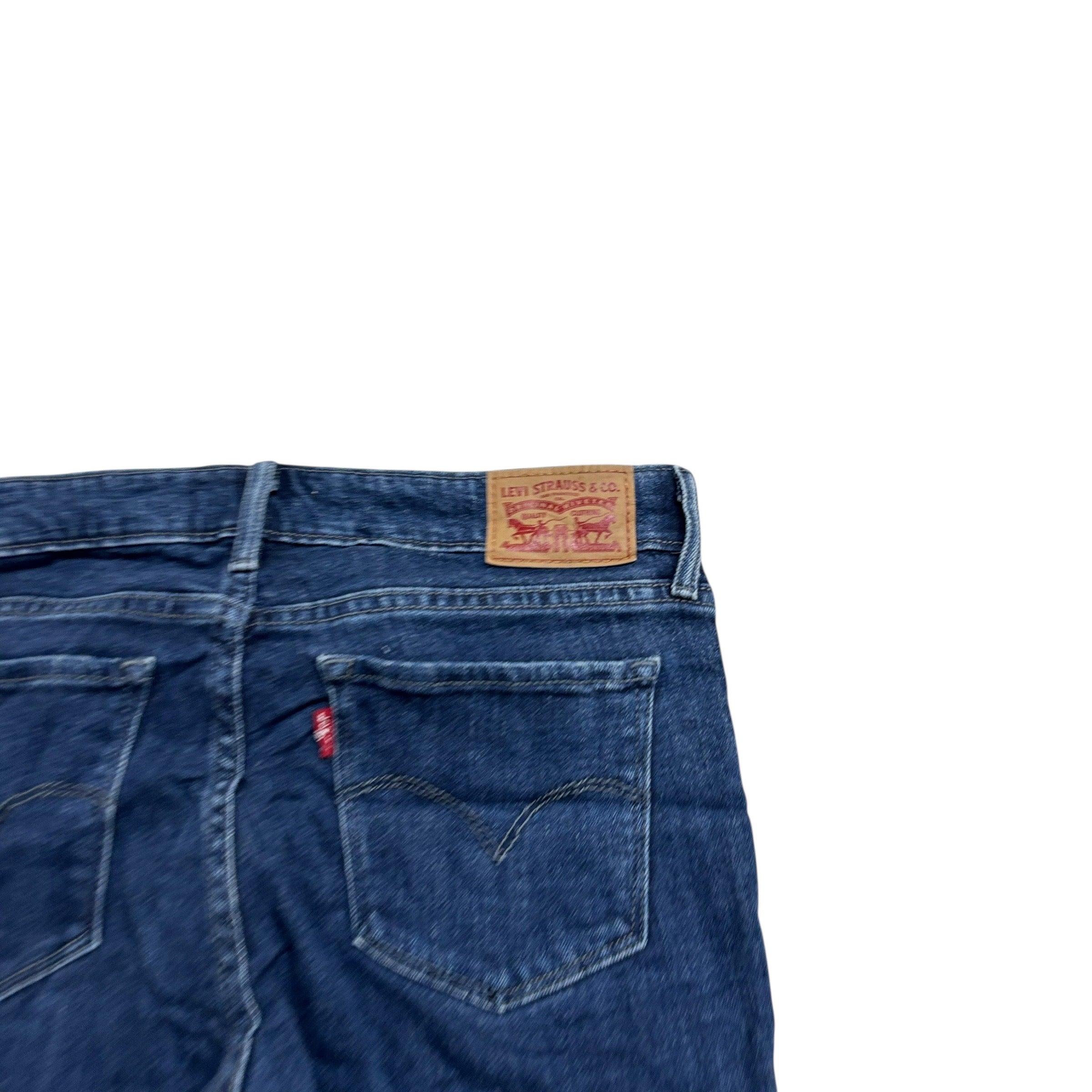 Levis 711 Jeans W28 L29 Womens Skinny Fit Dark Blue Stretch Denim (E)