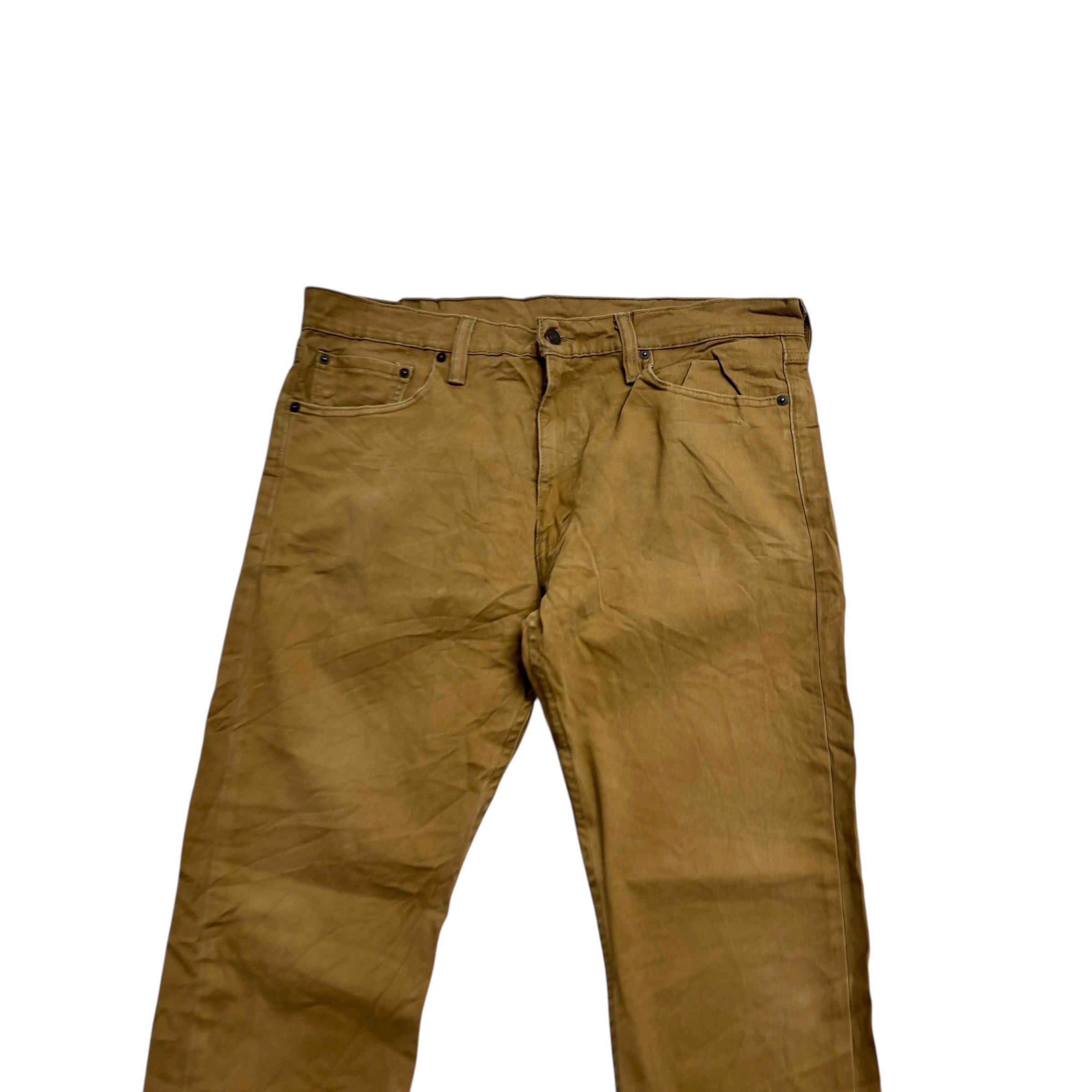 Levis 513 Jeans W36 L30 Mens Tan Slim Straight Fit Stretch Denim (E)