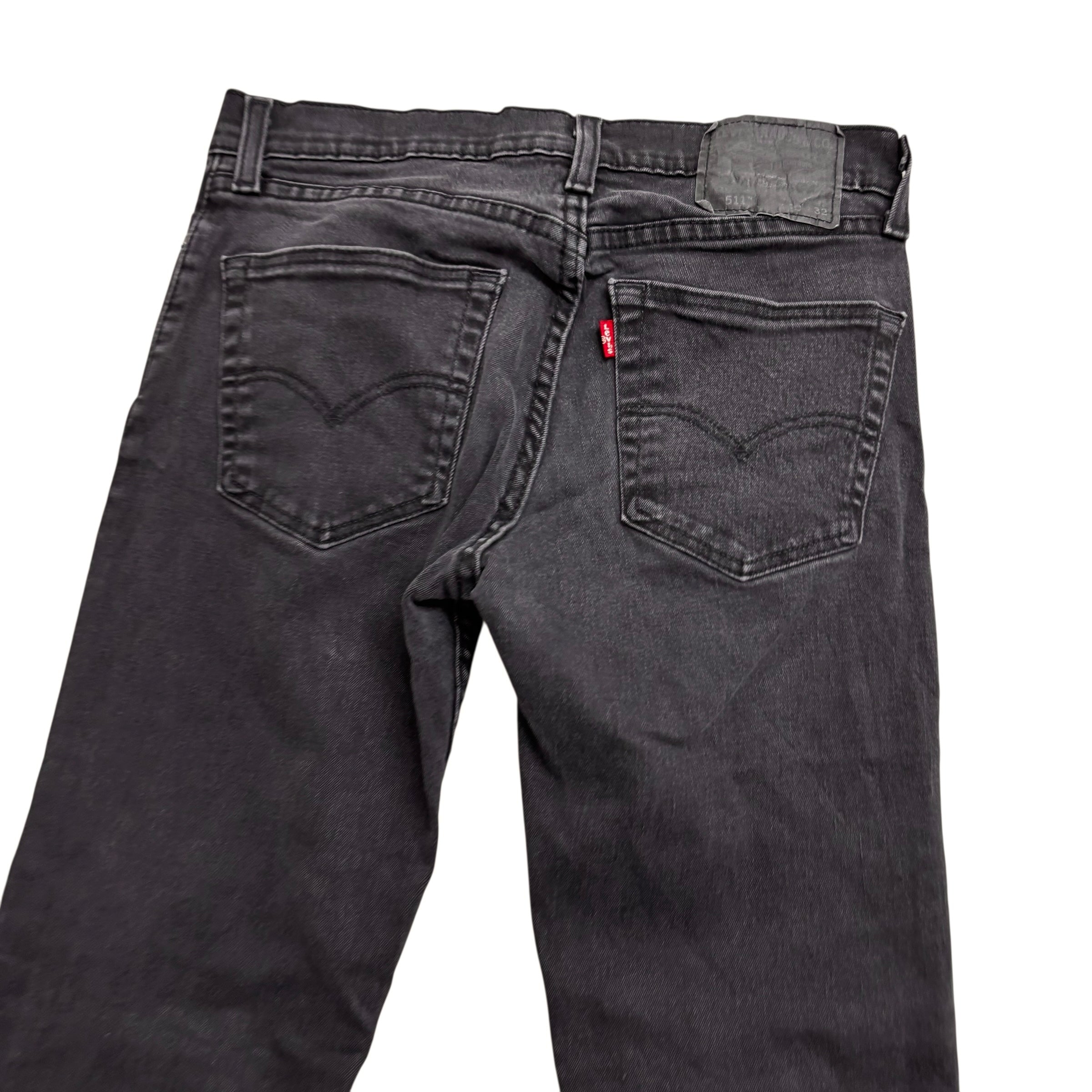 Levis 511 Jeans W29 L32 Mens Black Slim Fit Stretch Denim