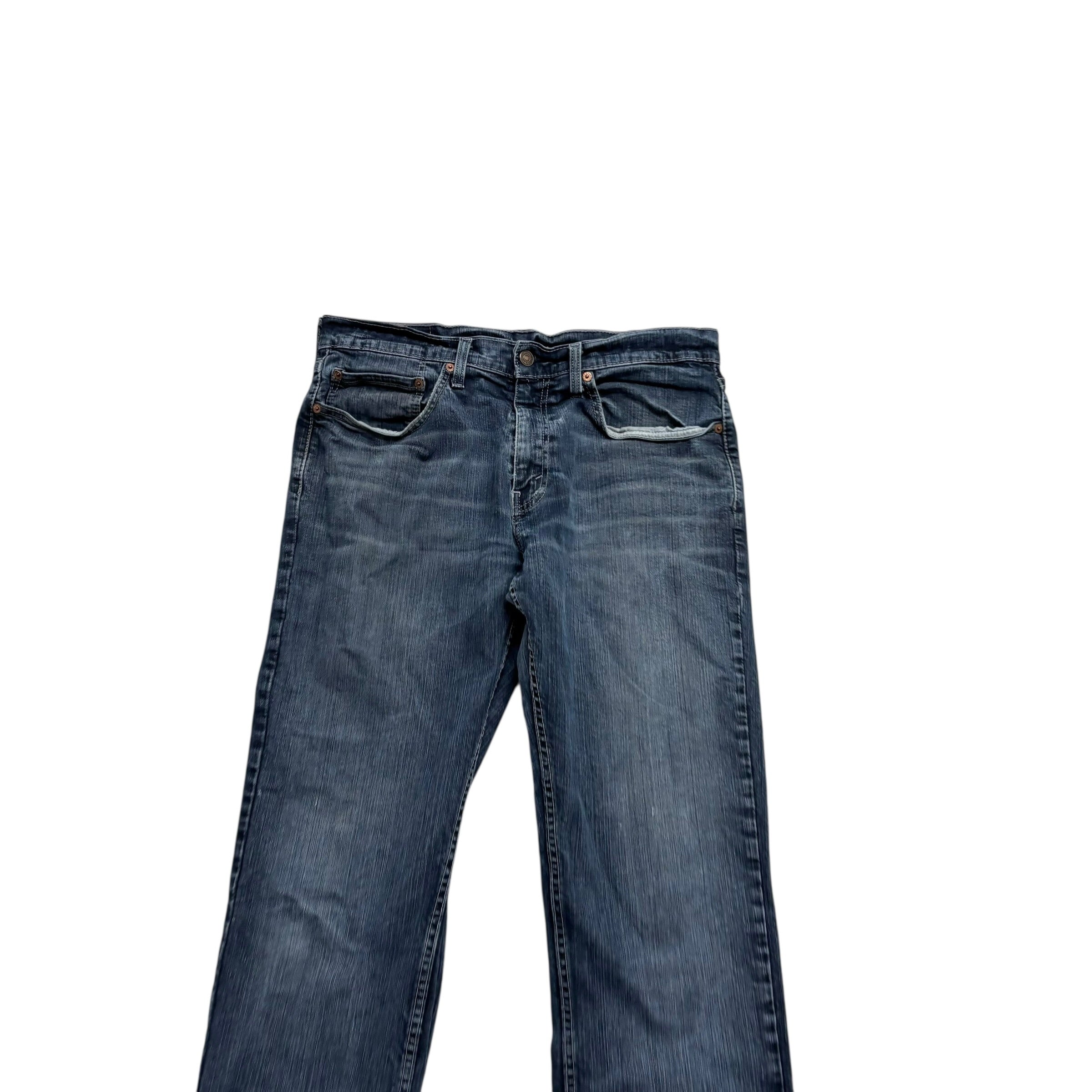 Levis 559 Jeans W34 L31 Mens Navy Blue Regular Straight Fit Stretch Denim (F)