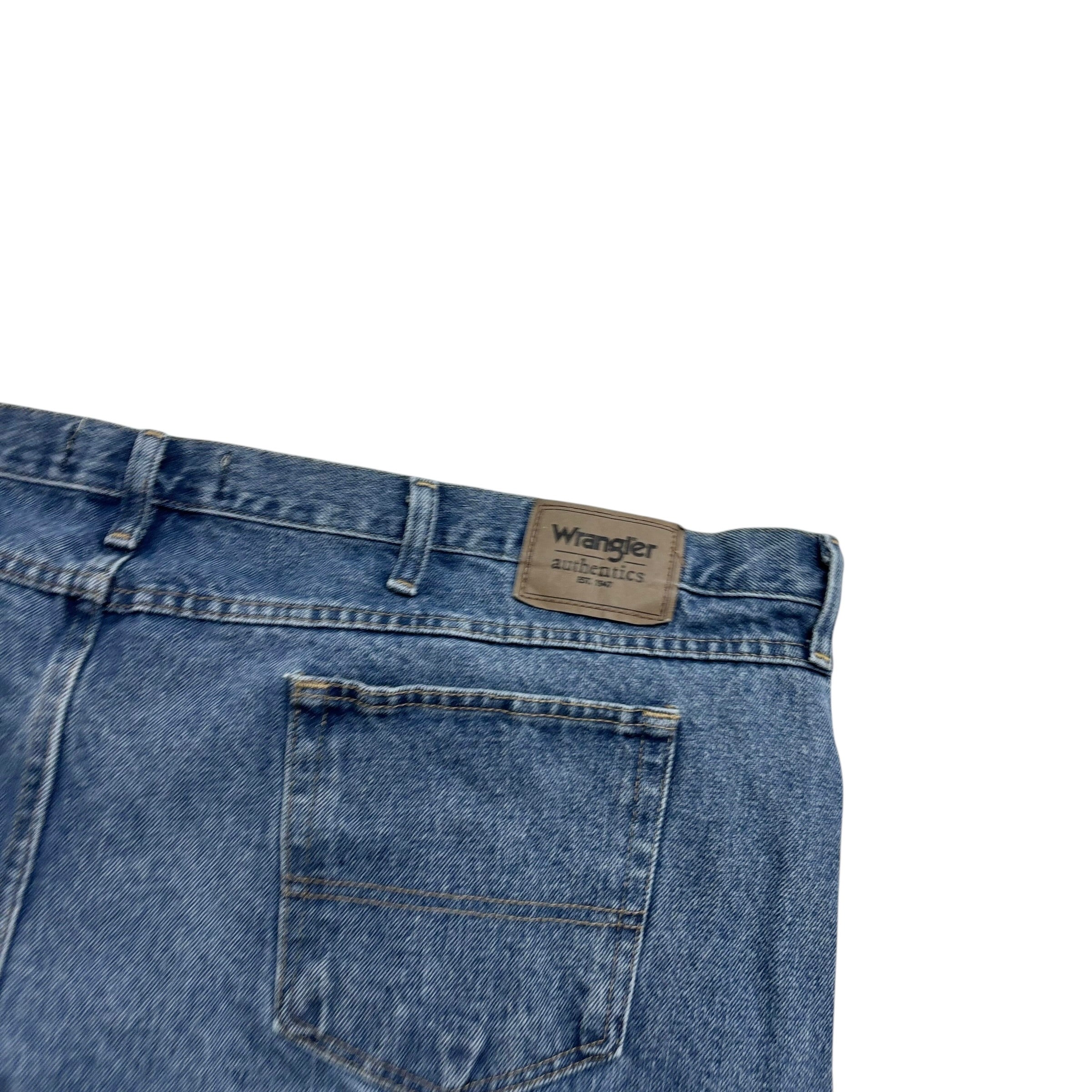 Wrangler Jeans W52 L30 Mens Mid Blue Regular Straight Fit Denim (E)