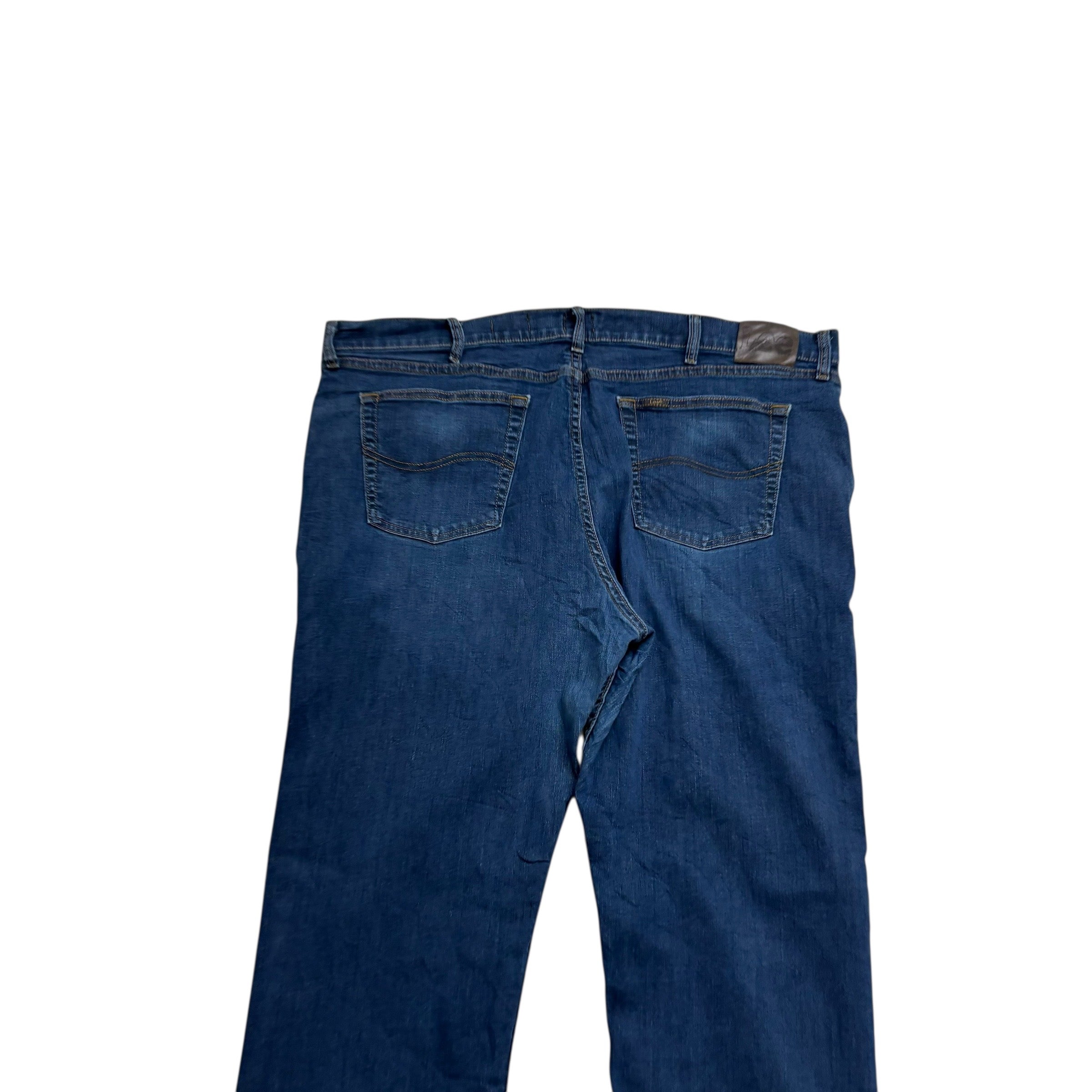 Lee Jeans W42 L32 Mens Dark Blue Regular Straight Classic Fit Stretch Denim