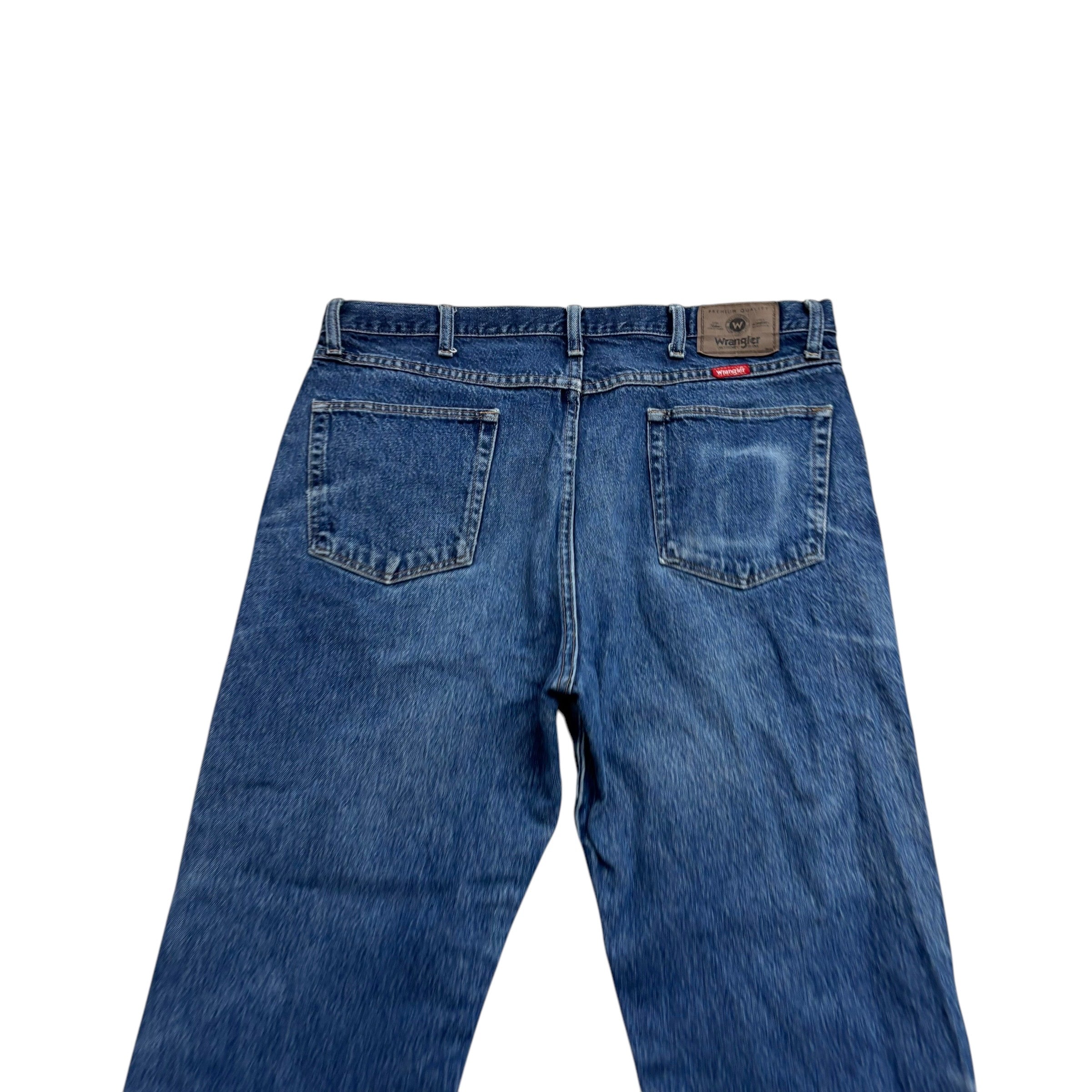 Wrangler Jeans W38 L32 Mens Mid Blue Regular Straight Fit Denim (F)