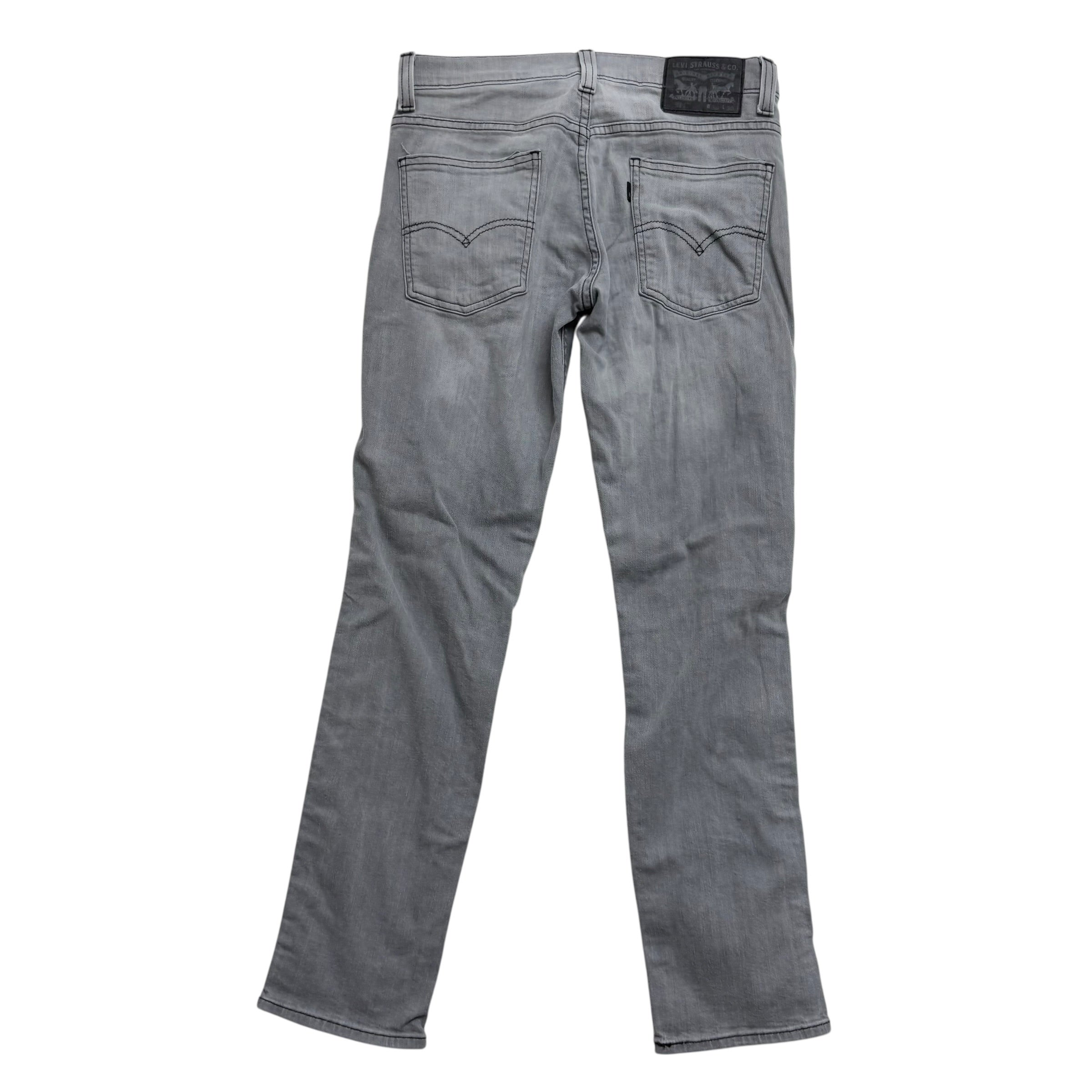 Levis 511 Jeans W30 L30 Mens Grey Slim Fit Stretch Denim