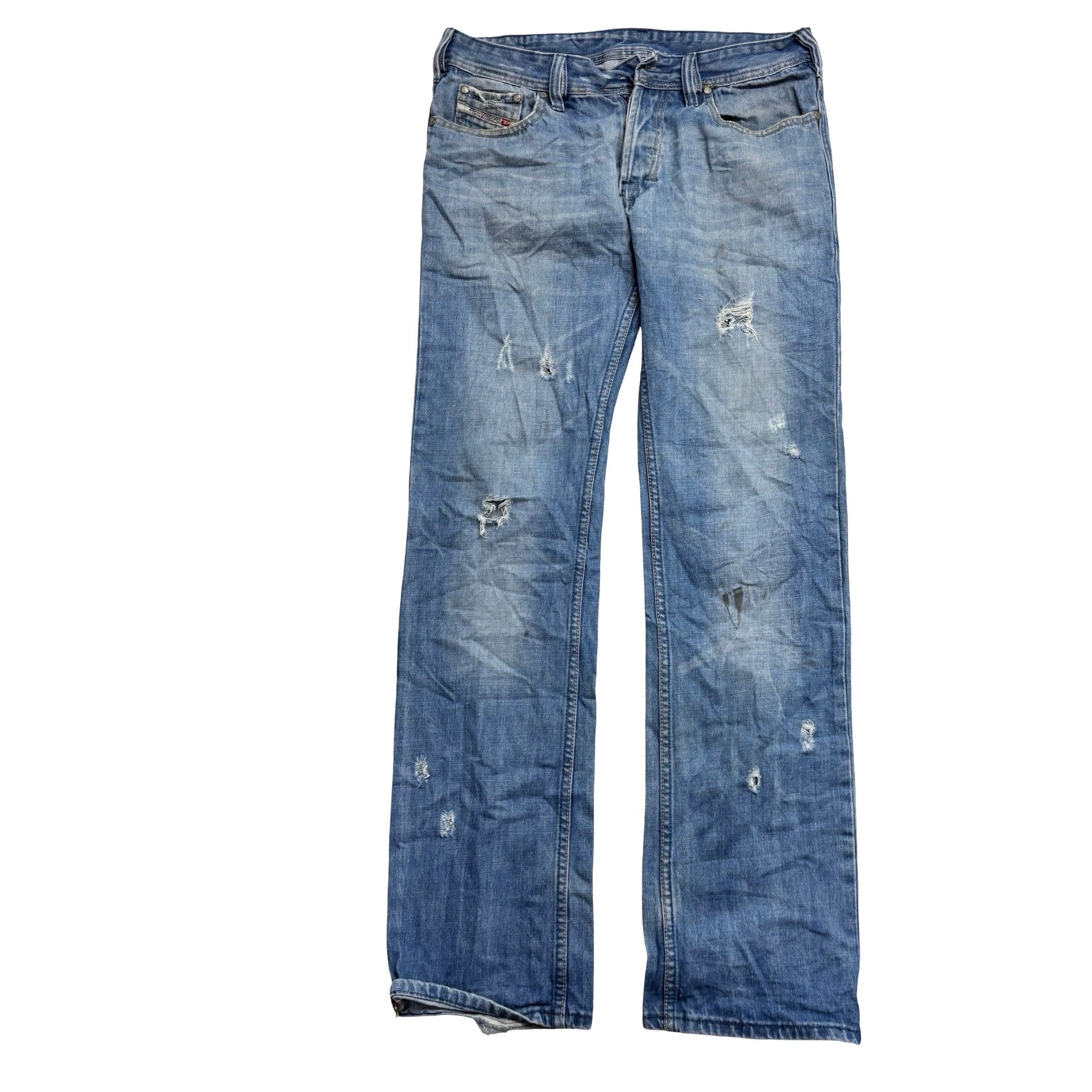 Diesel Zatiny Jeans W32 L32 Mens Mid Blue Regular Bootcut Fit Denim (F)