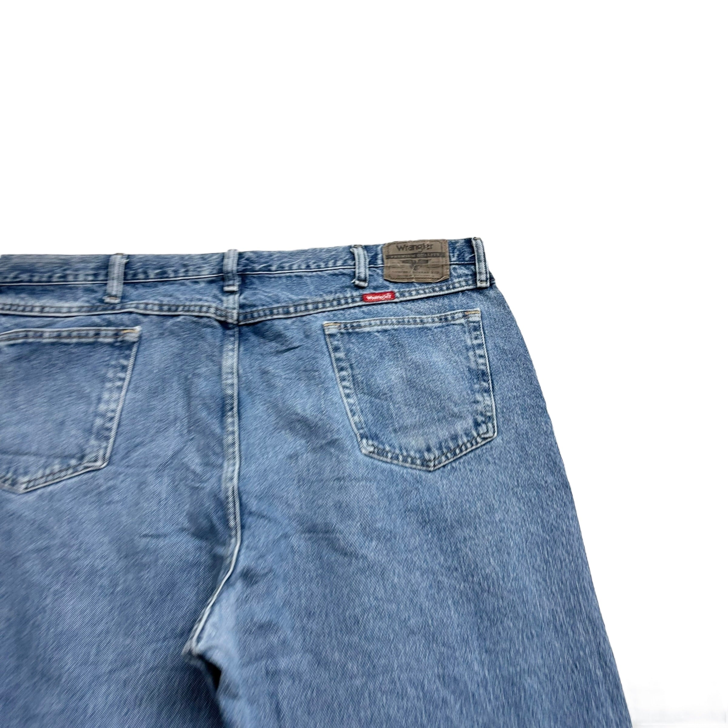 Wrangler Jeans W44 L32 Mens Light Blue Relaxed Straight Fit Denim