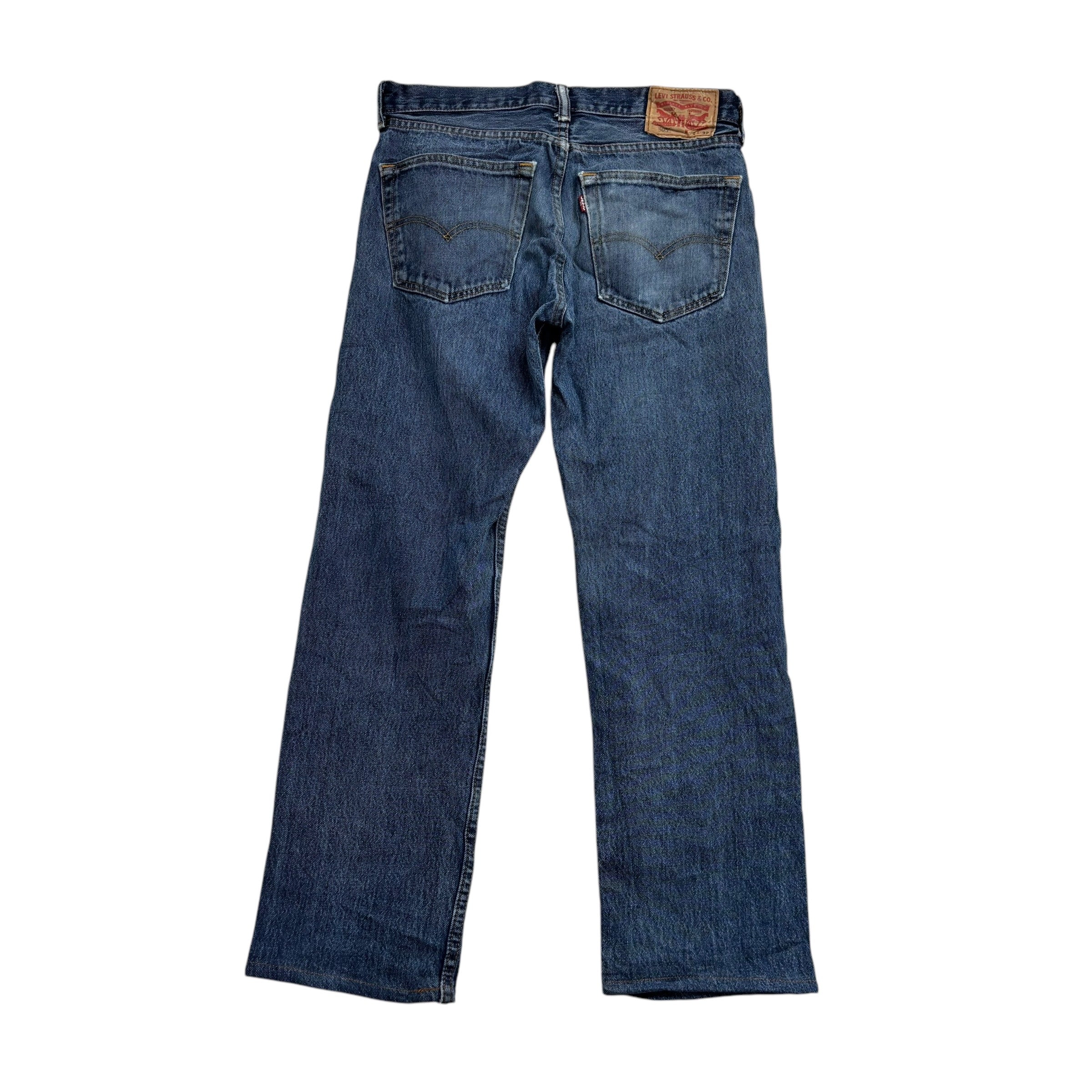 Levis 505 Jeans W31 L29 Mens Mid Blue Regular Straight Fit Denim (F)