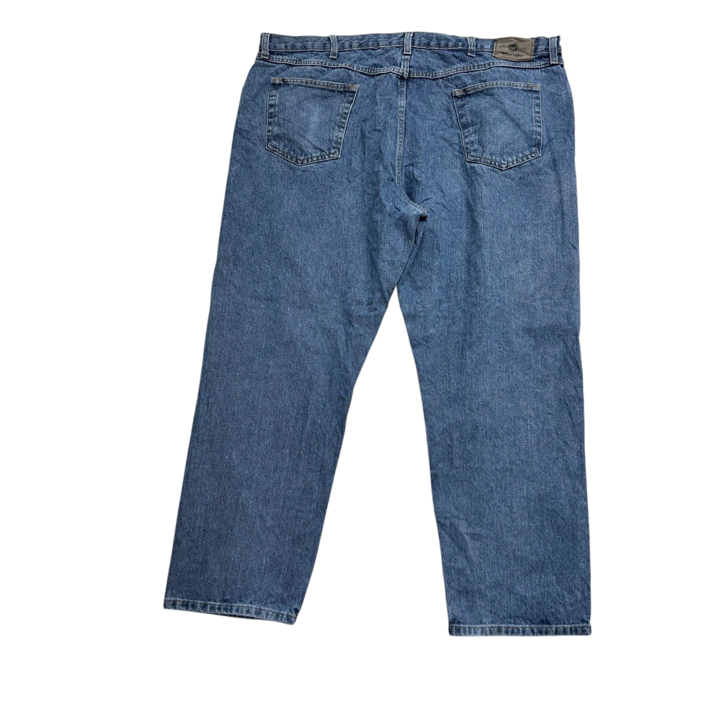 Wrangler Jeans W44 L30 Mens Mid Blue Relaxed Straight Fit Denim (E)