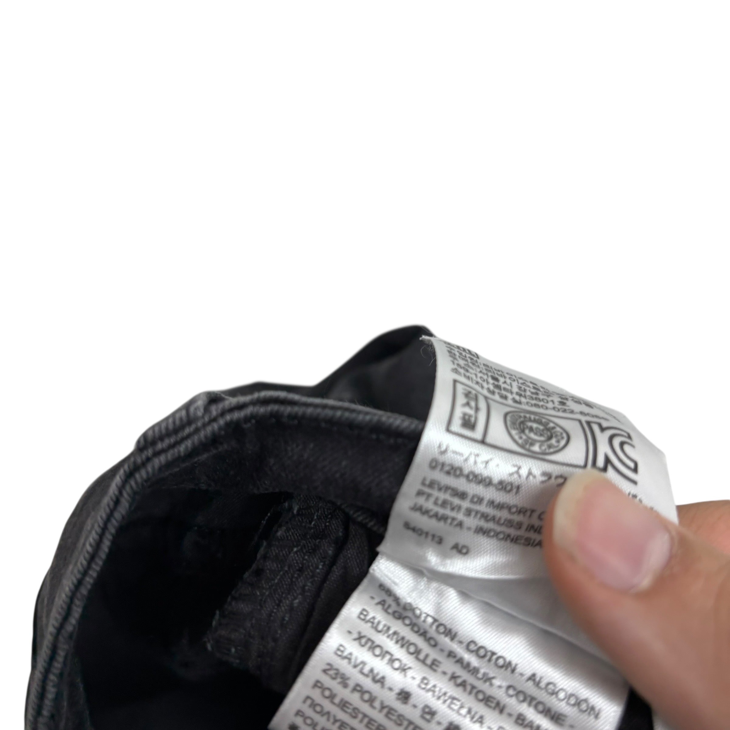 Levis 711 Jeans W27 L26 Womens Skinny Black Stretch Denim (E)