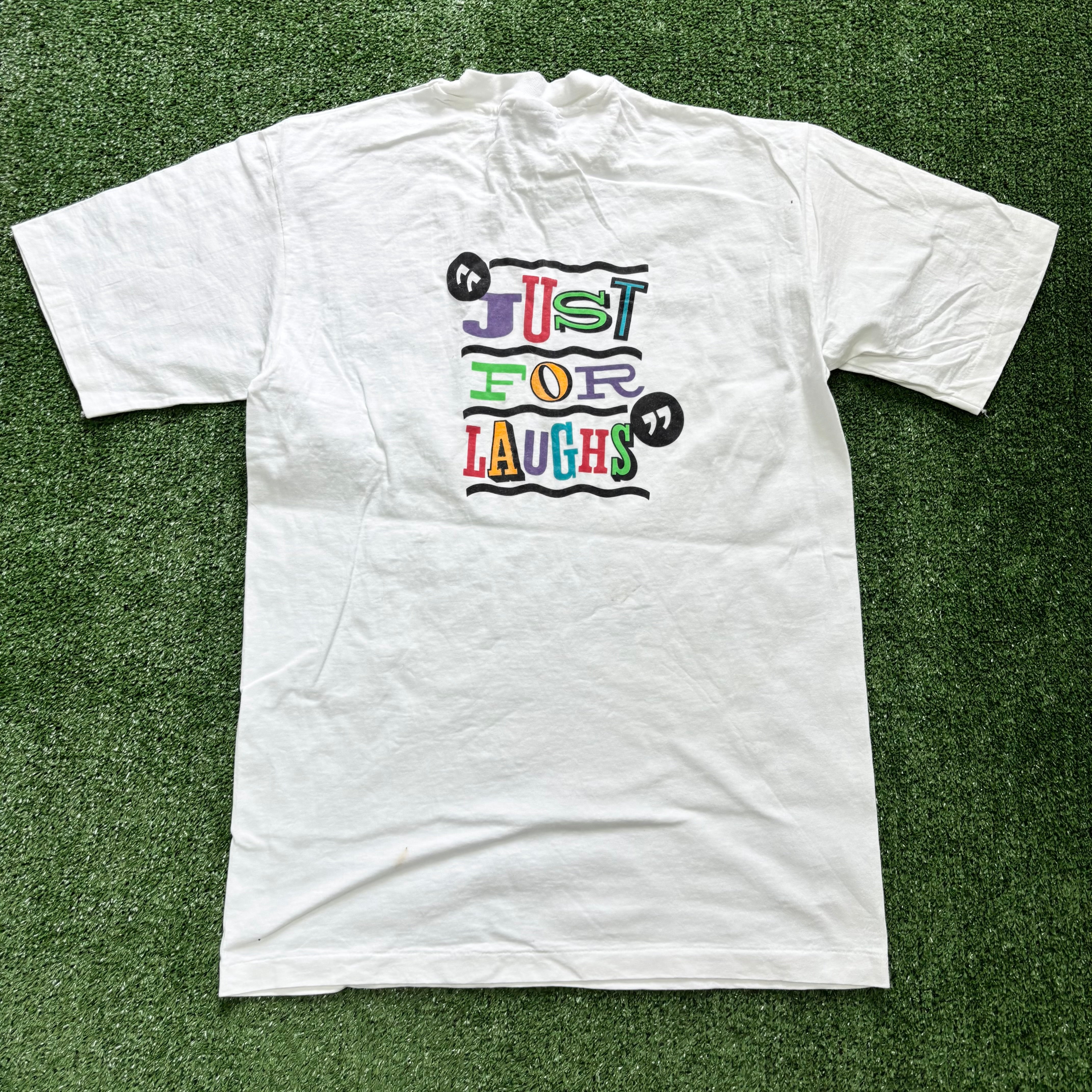 Vintage T Shirt Mens Small White Single Stitch Graphic Print 90s