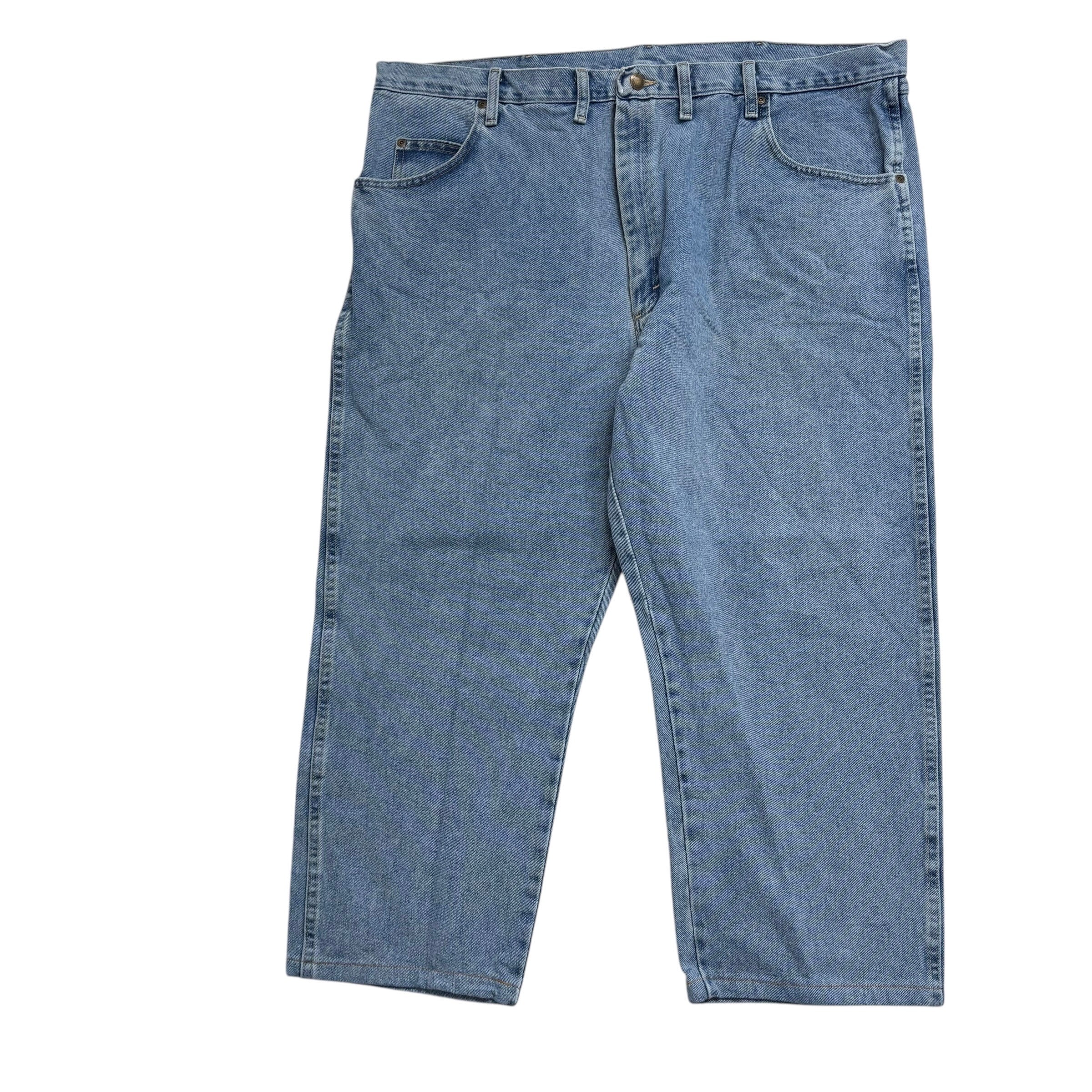 Wrangler Jeans W44 L26 Mens Light Blue Relaxed Straight Fit Vintage Denim