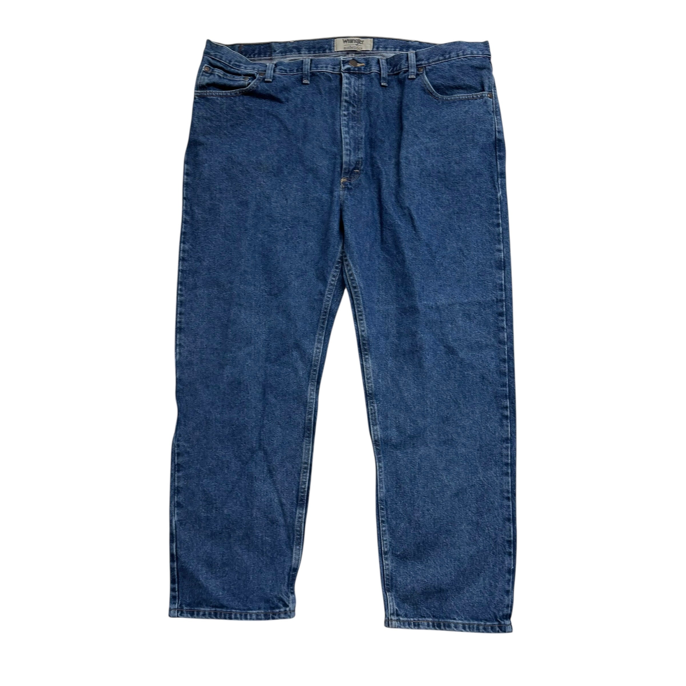 Wrangler Jeans W48 L30 Mens Mid Blue Regular Straight Fit Denim (E)