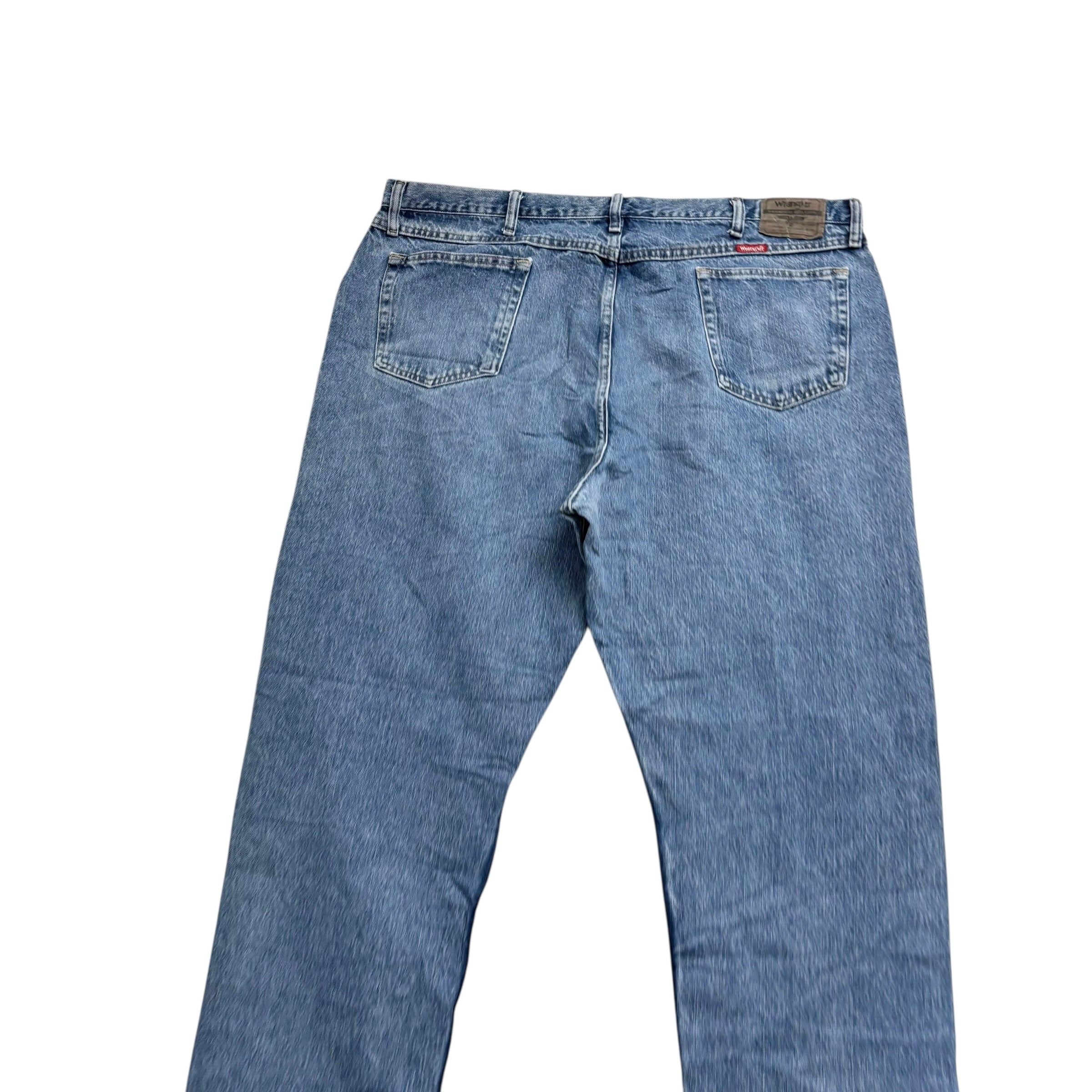 Wrangler Jeans W44 L32 Mens Light Blue Relaxed Straight Fit Denim