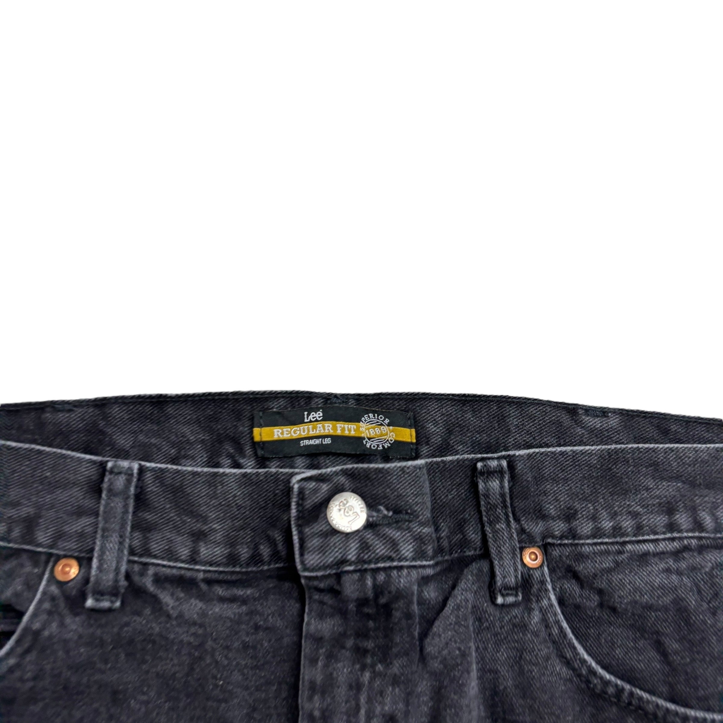 Lee Jeans W40 L29 Mens Black Regular Straight Fit Denim (F)