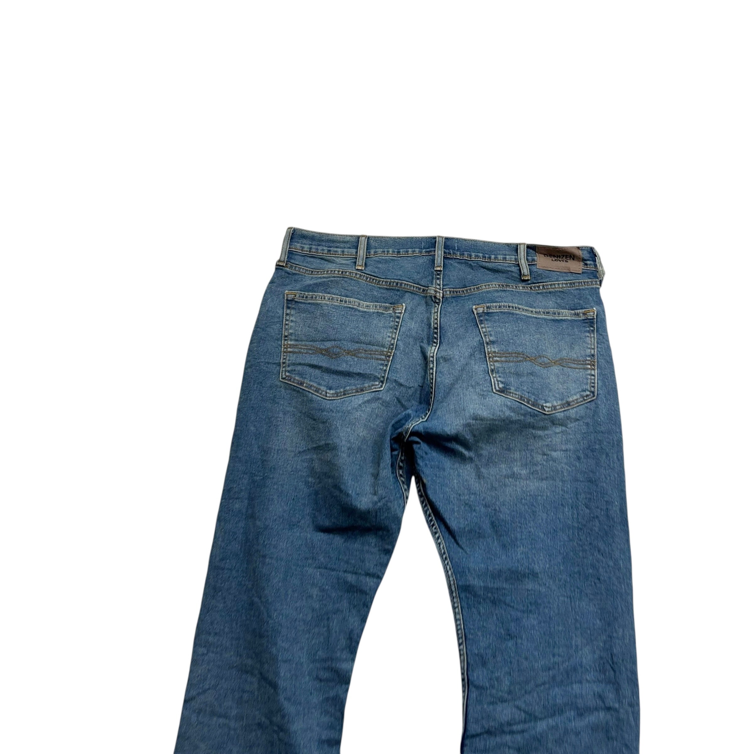 Levis Denizen Jeans W38 L30 Mens Mid Blue Slim Straight Fit Stretch Denim (E)