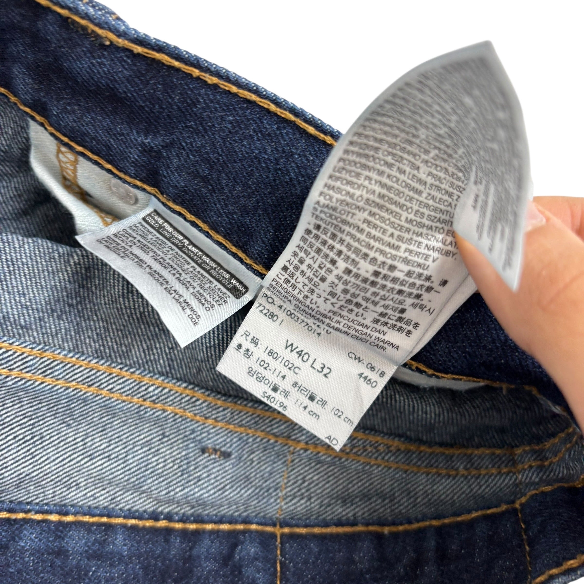 Levis 505 Jeans W40 L32 Mens Dark Blue Regular Straight Fit Denim (E)