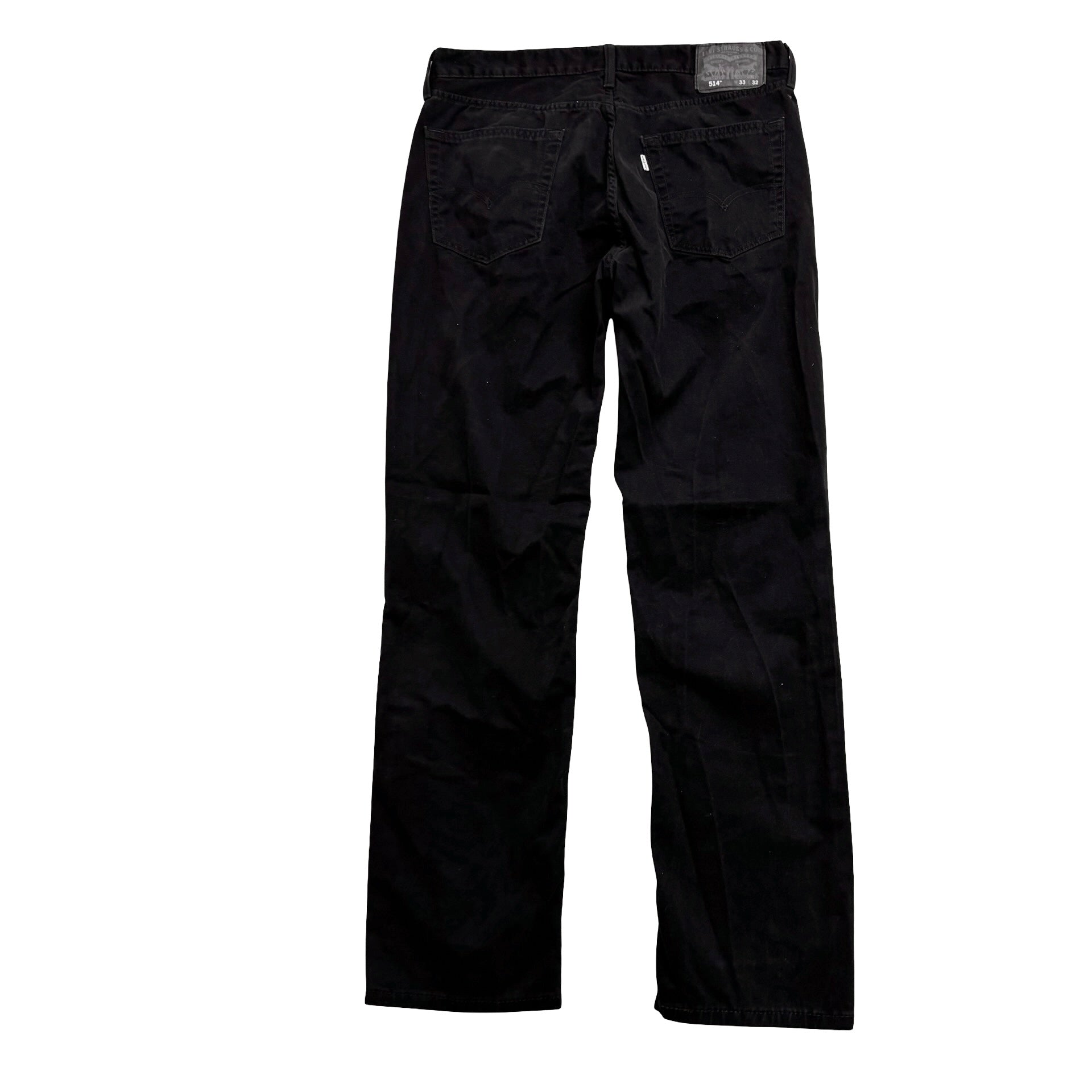 Levis 514 Trousers W33 L32 Mens Black Regular Straight Fit Cotton Pants (E)