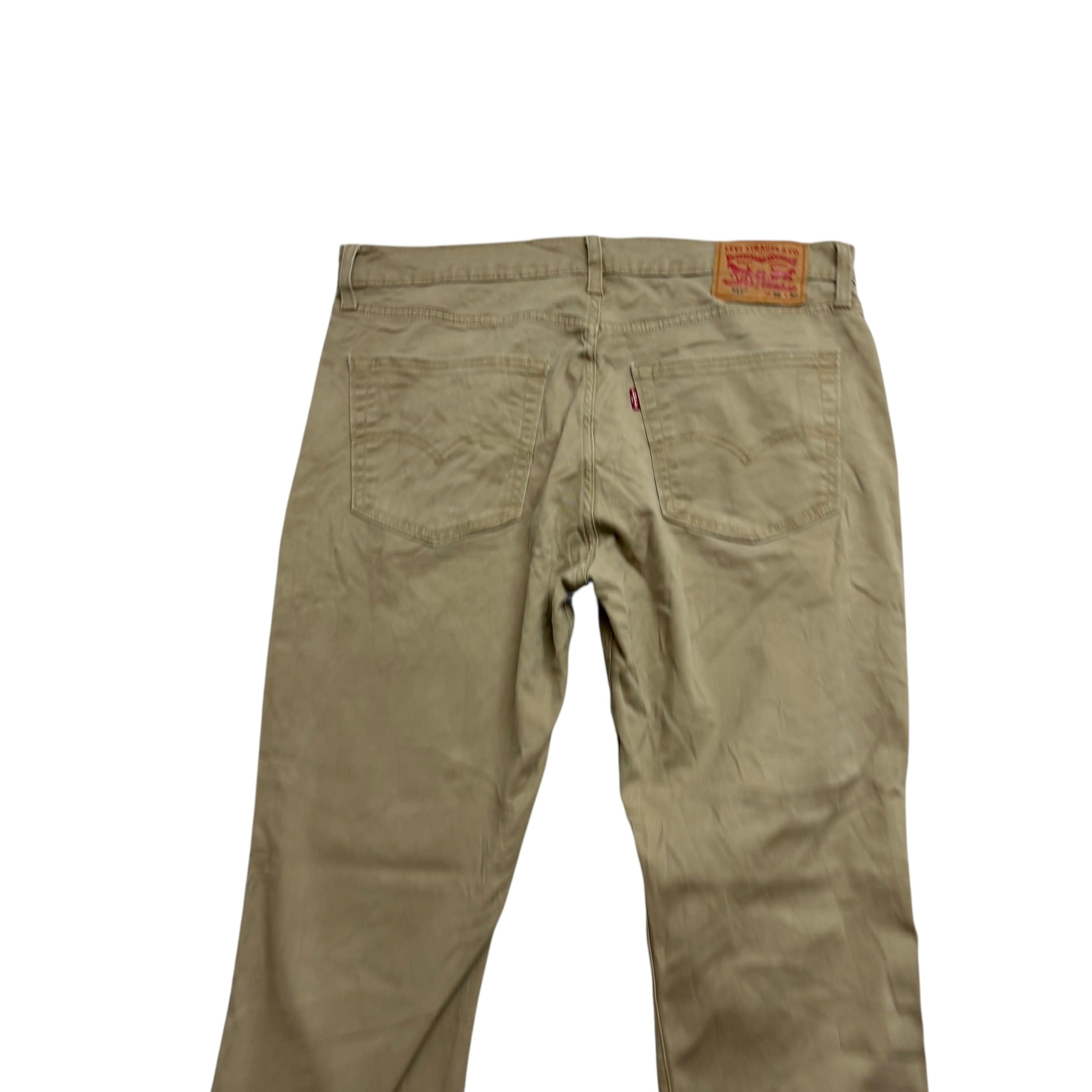 Levis 511 Trousers W36 L29 Mens Beige Slim Fit Stretch Pants (E)