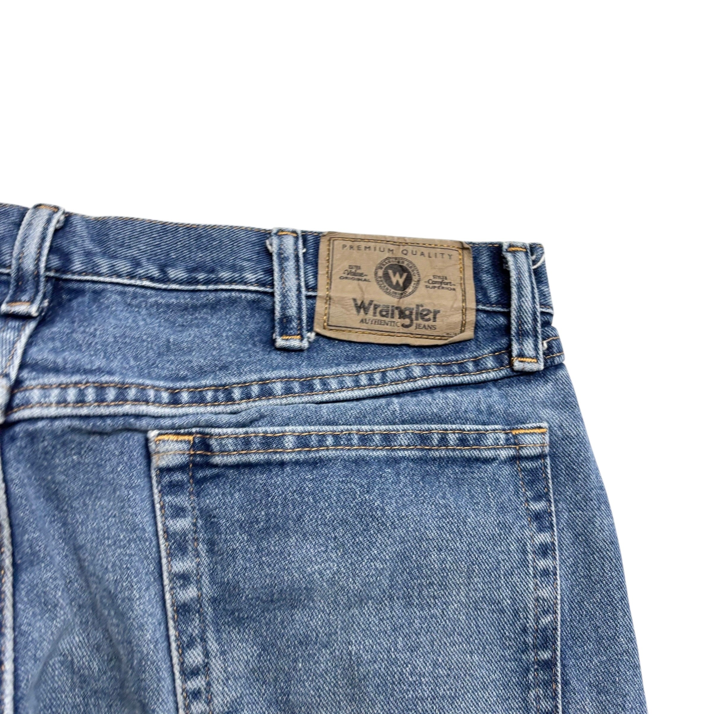 Wrangler Jeans W36 L32 Mens Mid Blue Relaxed Straight Fit Vintage Denim