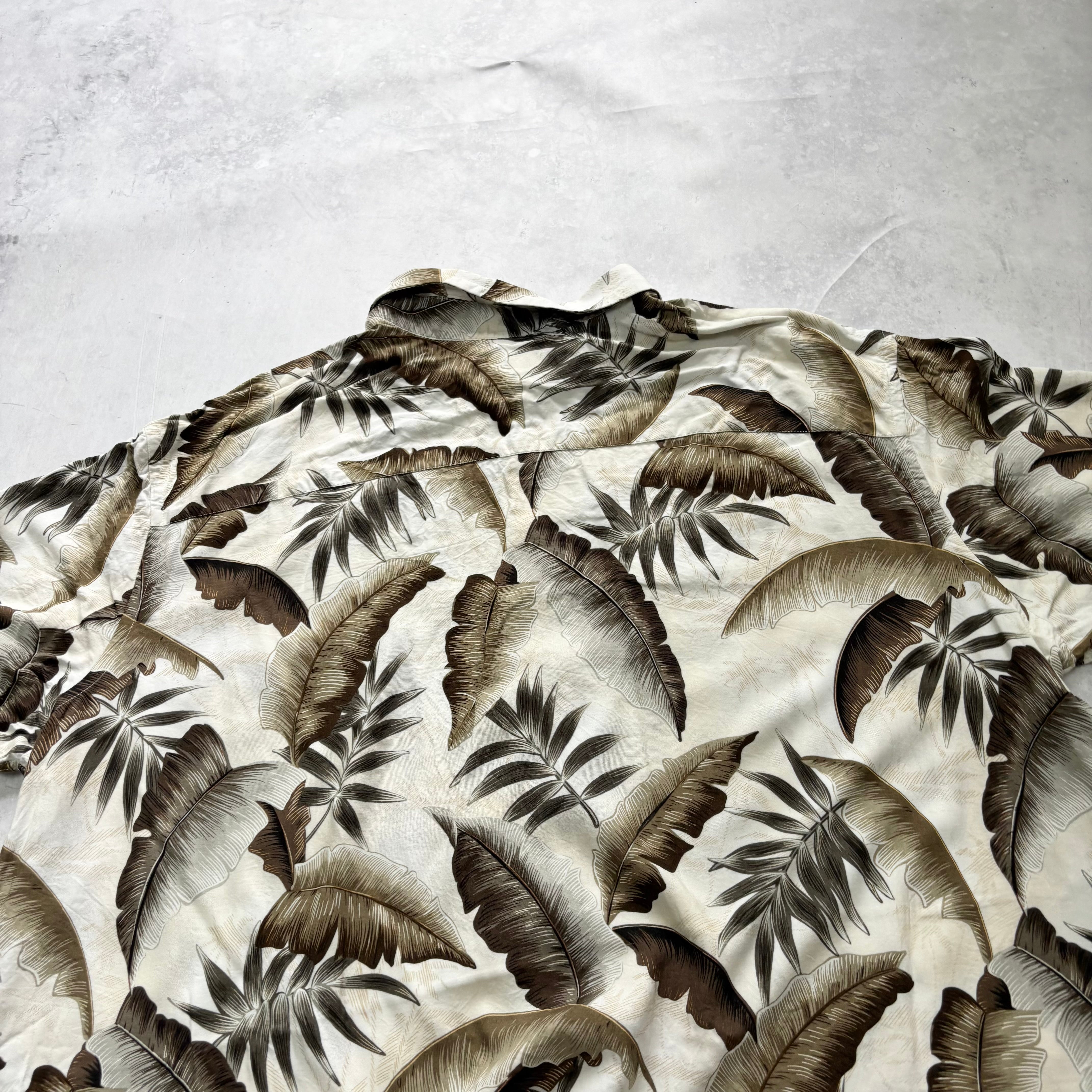 Vintage Hawaiian Shirt Mens 3XL Tall Floral Aloha Short Sleeve Rayon (E)
